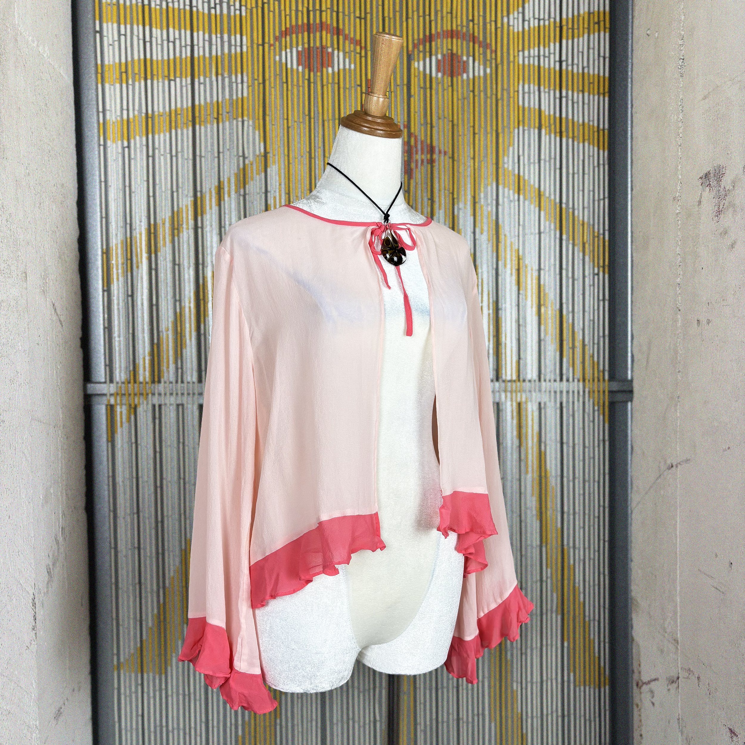 2000s silk shawl cardigan by Sarah Spencer / medium
