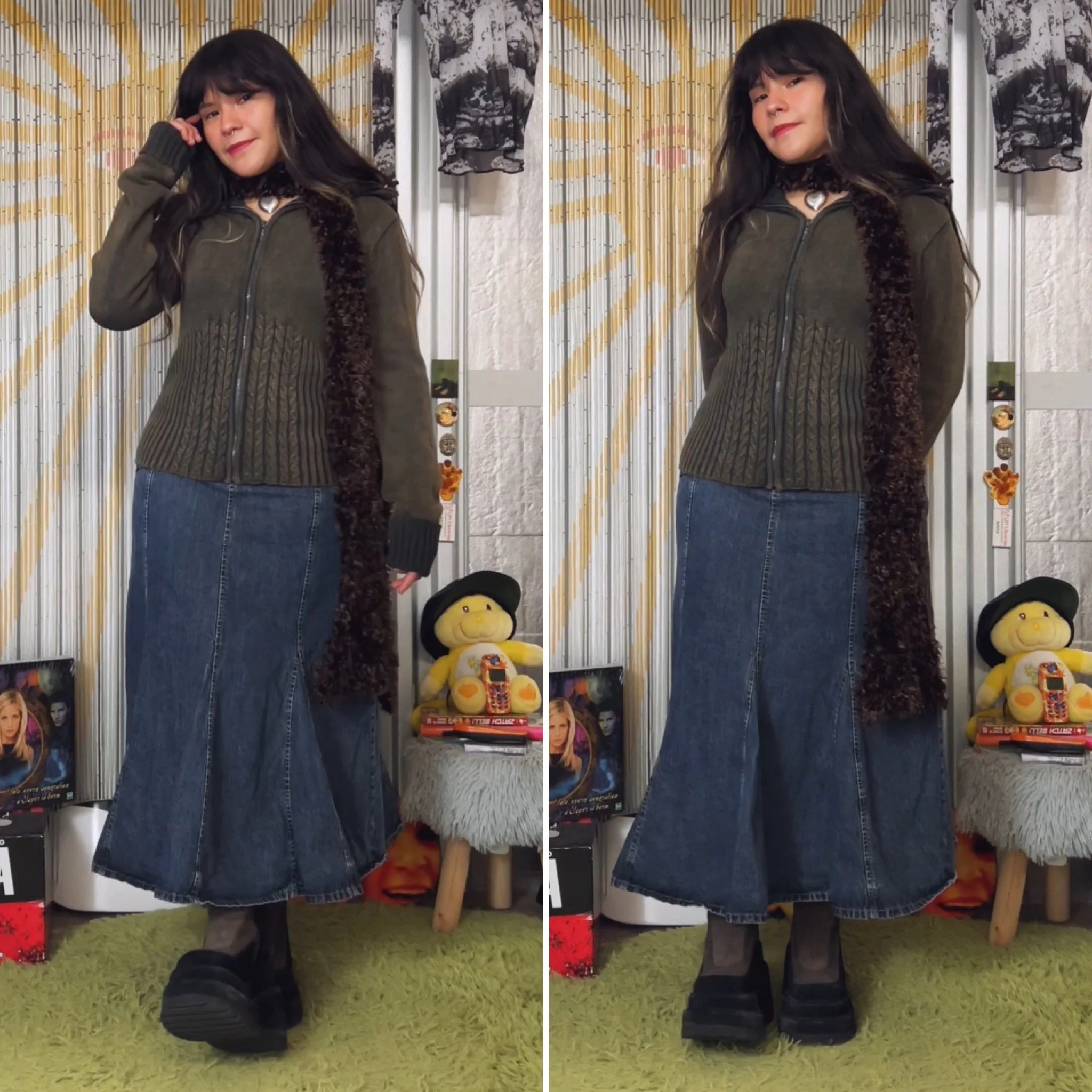 y2k denim gored skirt by Liz & Co. // large