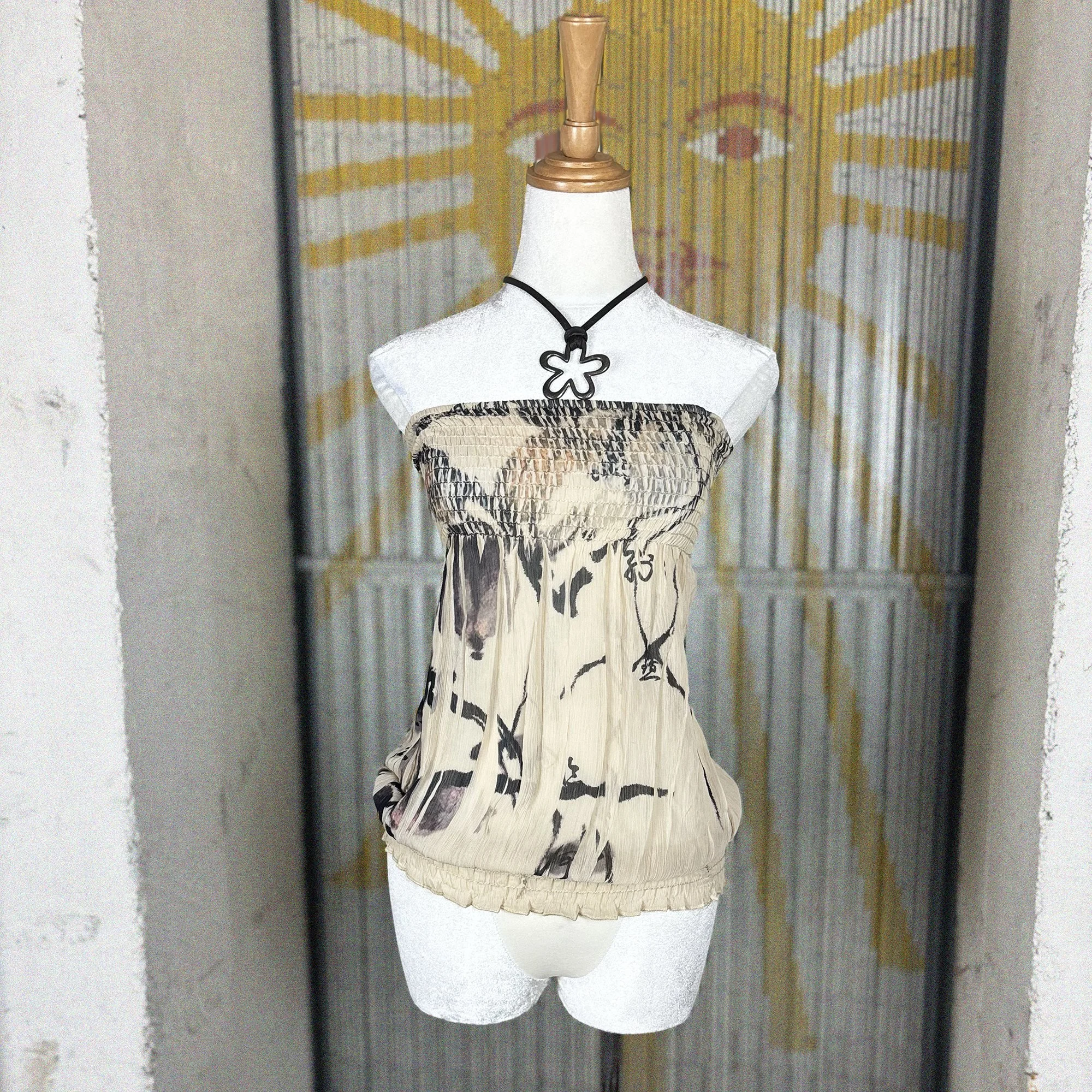 gorg y2k earthy tube top by Rainbow // xs-s
