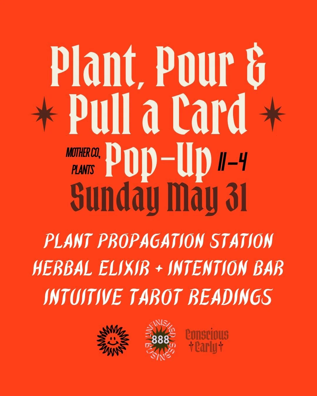 Plant, pour + pull a card Pop-Up!!🌿✨

Join us at Mother Co., Plants for a Sunday afternoon of plants, tarot, and handcrafted herbal elixirs. Build your own propagation, create a custom botanical drink, and pull a card for a little insight, reflectio