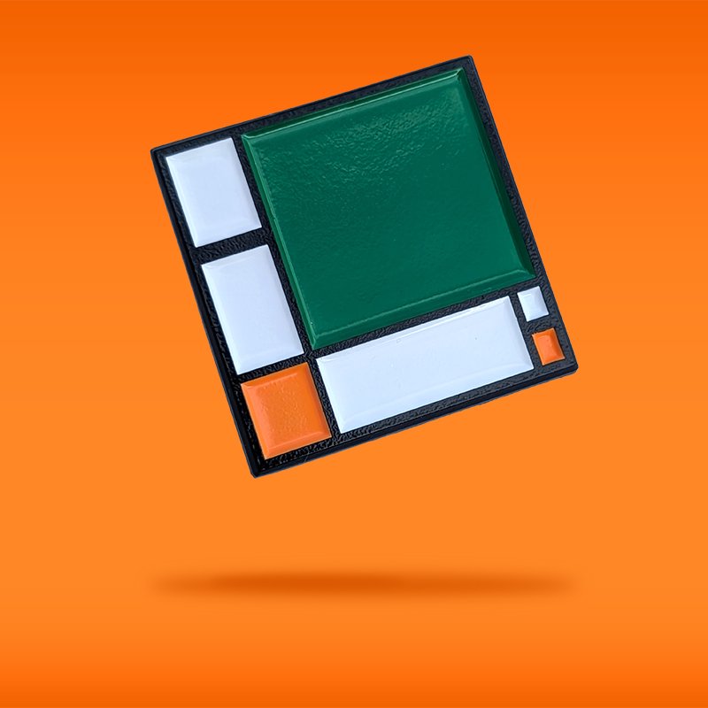 Irish Mondrian Inspired Pin