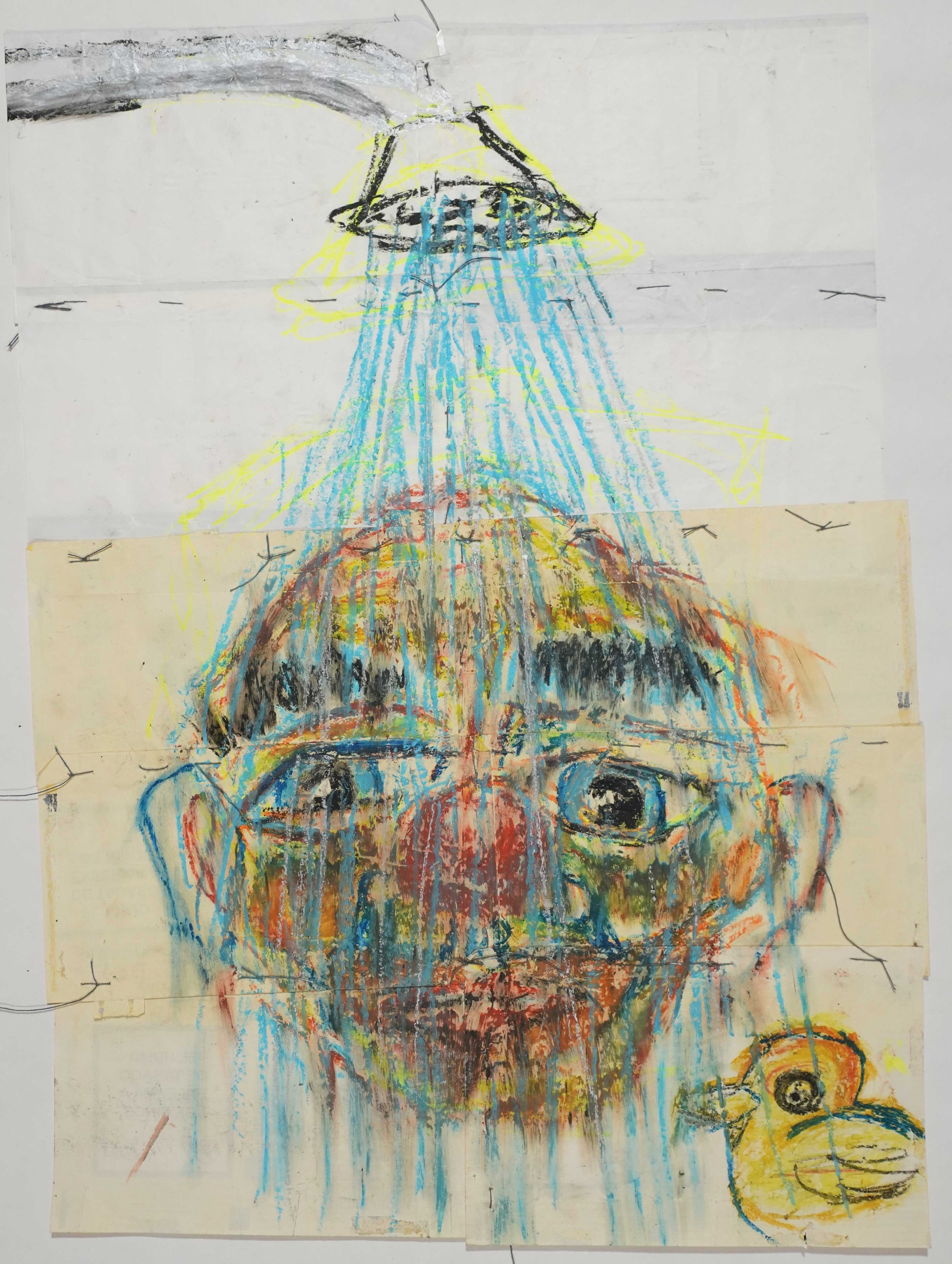 Untitled, 2021. Ink, graphite and pastel on cigarette pack paper. 24 x18 cm
LMP63