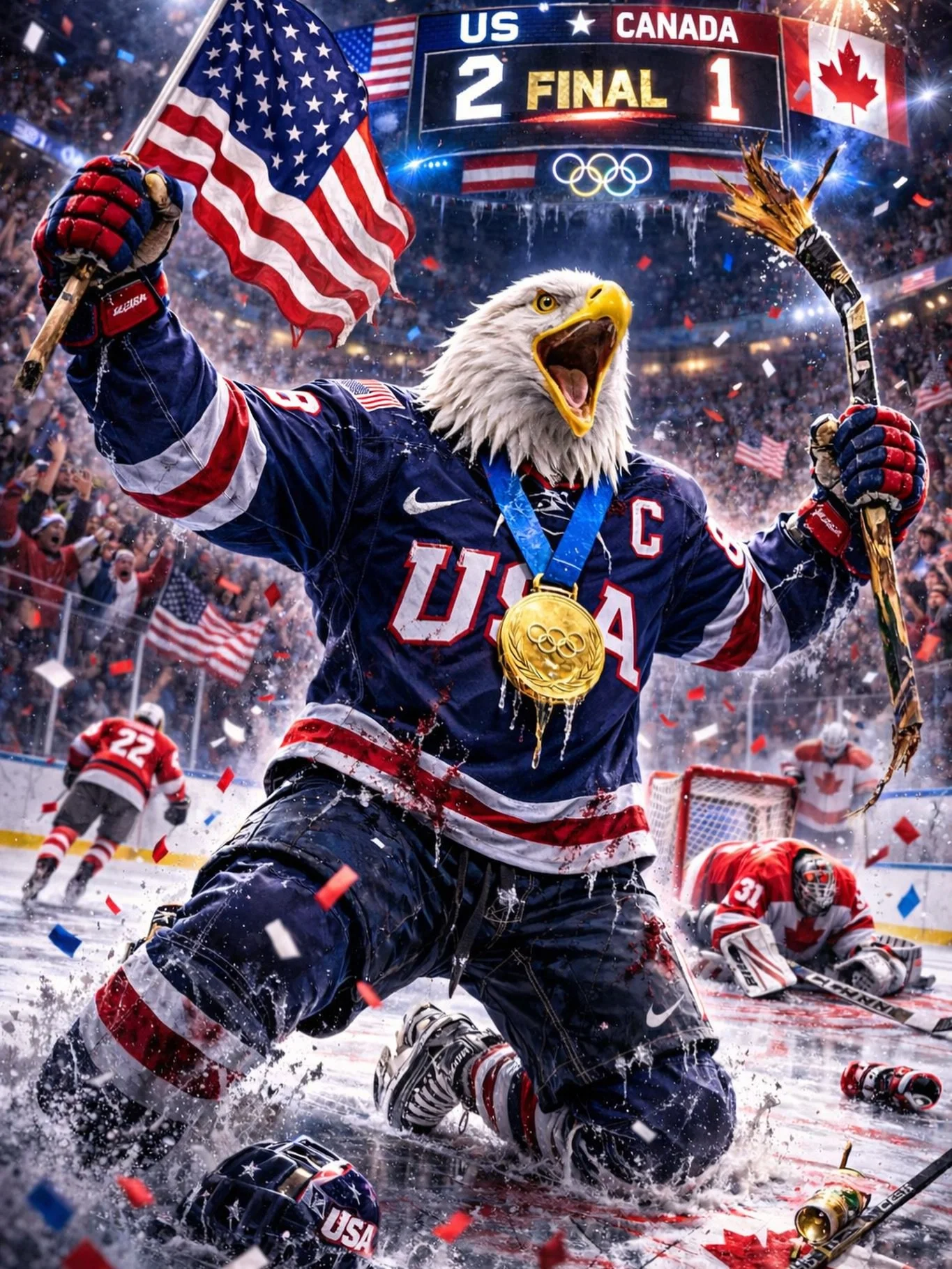 🇺🇸🇺🇸🇺🇸 🥇🥇🥇

#UnitedStates #mens #hockey #gold #Olympics