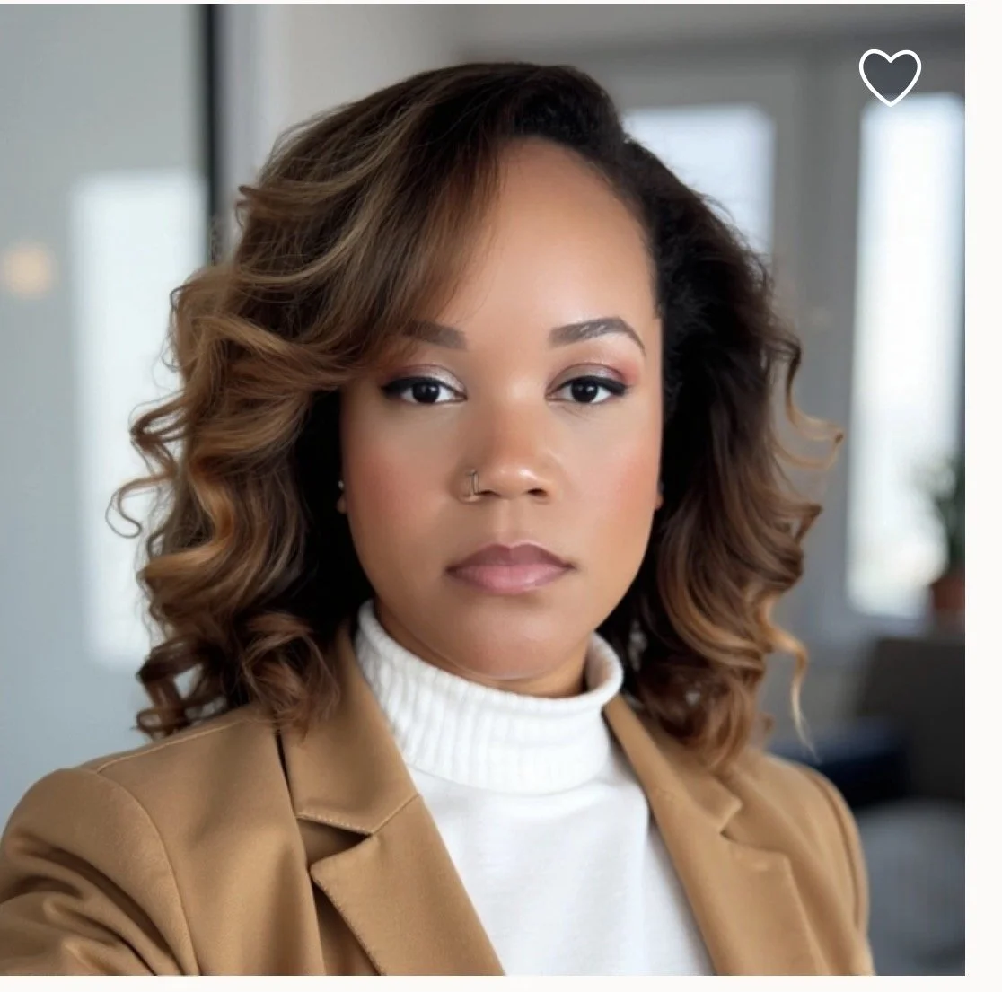 Photo of Olivia Ames, Program Management Associate for BLCK Street. Olivia is wearing a taupe blazer and white shirt.