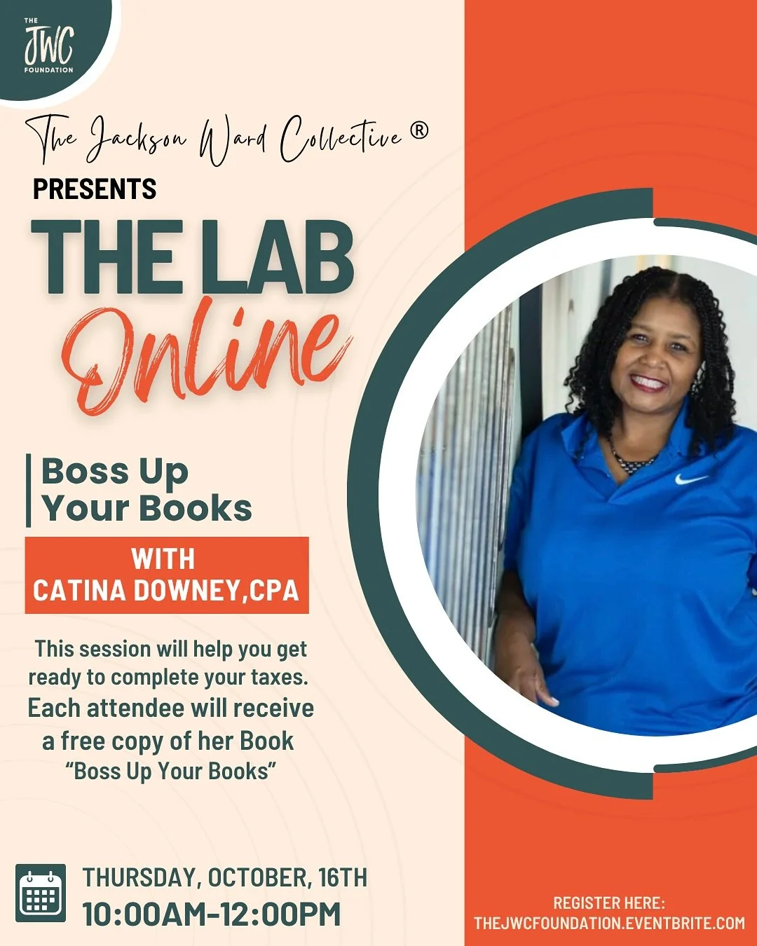 Tax time doesn&rsquo;t have to be stressful. Next week, join Catina Downey, CPA for The Lab Online as she helps entrepreneurs get their books and their mindset ready for a smoother tax season ahead.

You&rsquo;ll walk away with practical tips to orga