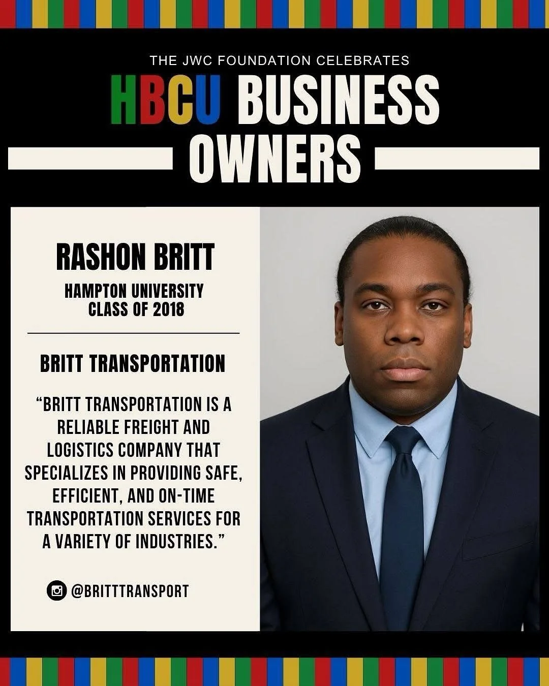 Our HBCU alumni are proving that the lessons learned on campus go far beyond the classroom.&nbsp;&nbsp;Meet one of the leaders shaping their industry and strengthening our community through entrepreneurship! 💪🏾✨

Meet Rashon Britt, a proud Hampton 