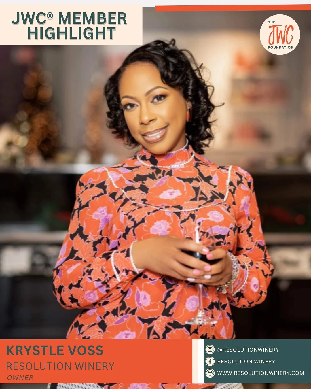This month, we&rsquo;re proud to spotlight JWC Member Krystle Voss , the owner of Resolution Winery, (@resolutionwinery) a small-batch winery nestled in historic Petersburg, Virginia.

Founded in 2022 and officially opening its doors in 2023, Resolut