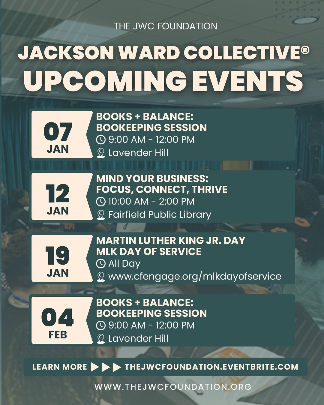 Happy New Year from the JWC Foundation!

January is here, and we hope you&rsquo;re feeling rested, recharged, and ready to step into 2026 with intention. We&rsquo;re starting the year with programming designed to help you work smarter, connect deeper