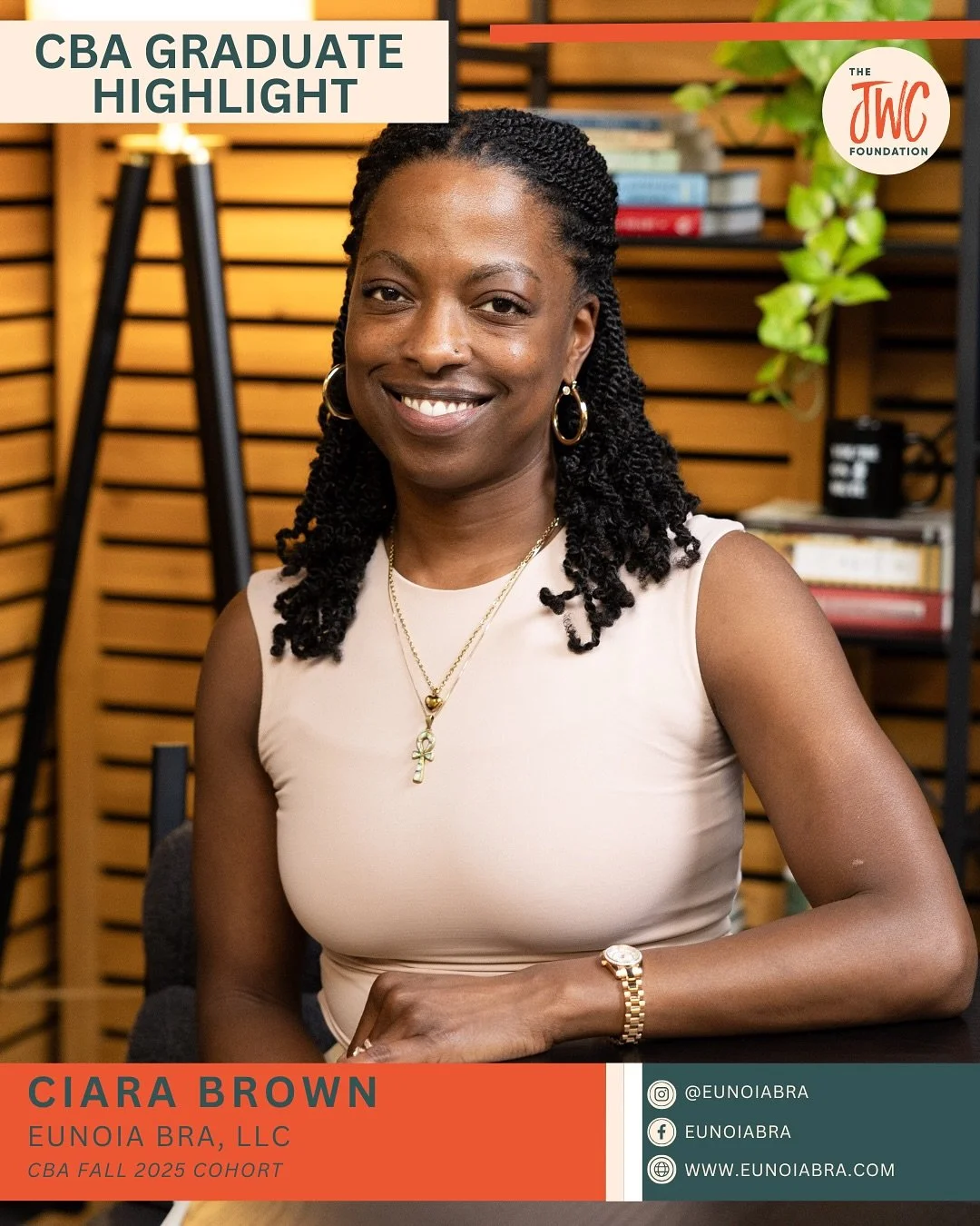 ✨ CBA Graduate Spotlight: Ciara Brown, Founder of Eunoia Bra, LLC ✨

Ciara Brown is the visionary behind Eunoia Bra, LLC, a purpose-driven brand created to support women navigating one of life&rsquo;s most tender moments. Inspired by her own experien