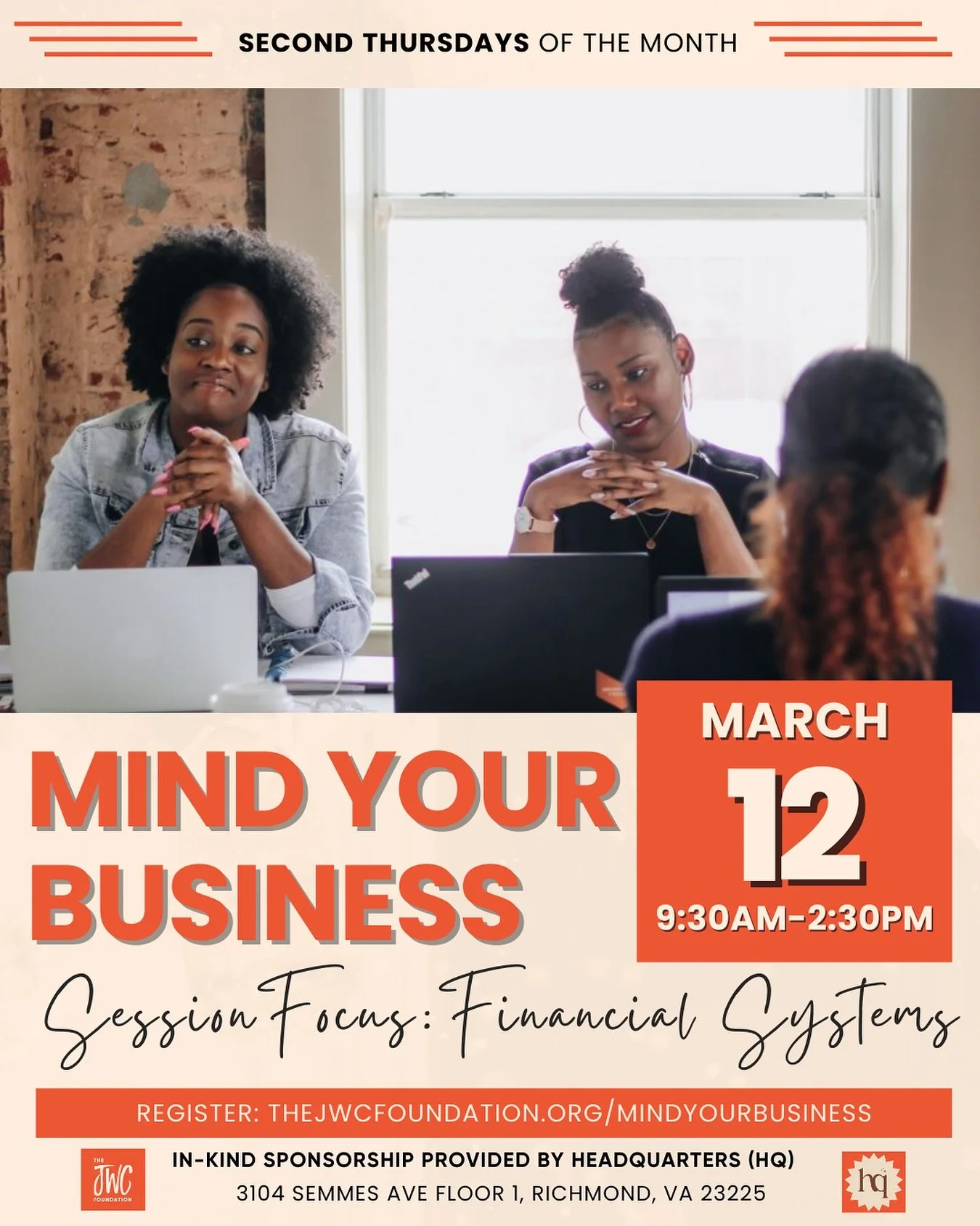 Now that Daylight Saving Time is here and the days are getting longer, it&rsquo;s the perfect time to refocus on your business. ☀️

Join us on Thursday, March 13 for Mind Your Business, our monthly coworking day where Richmond entrepreneurs gather fo