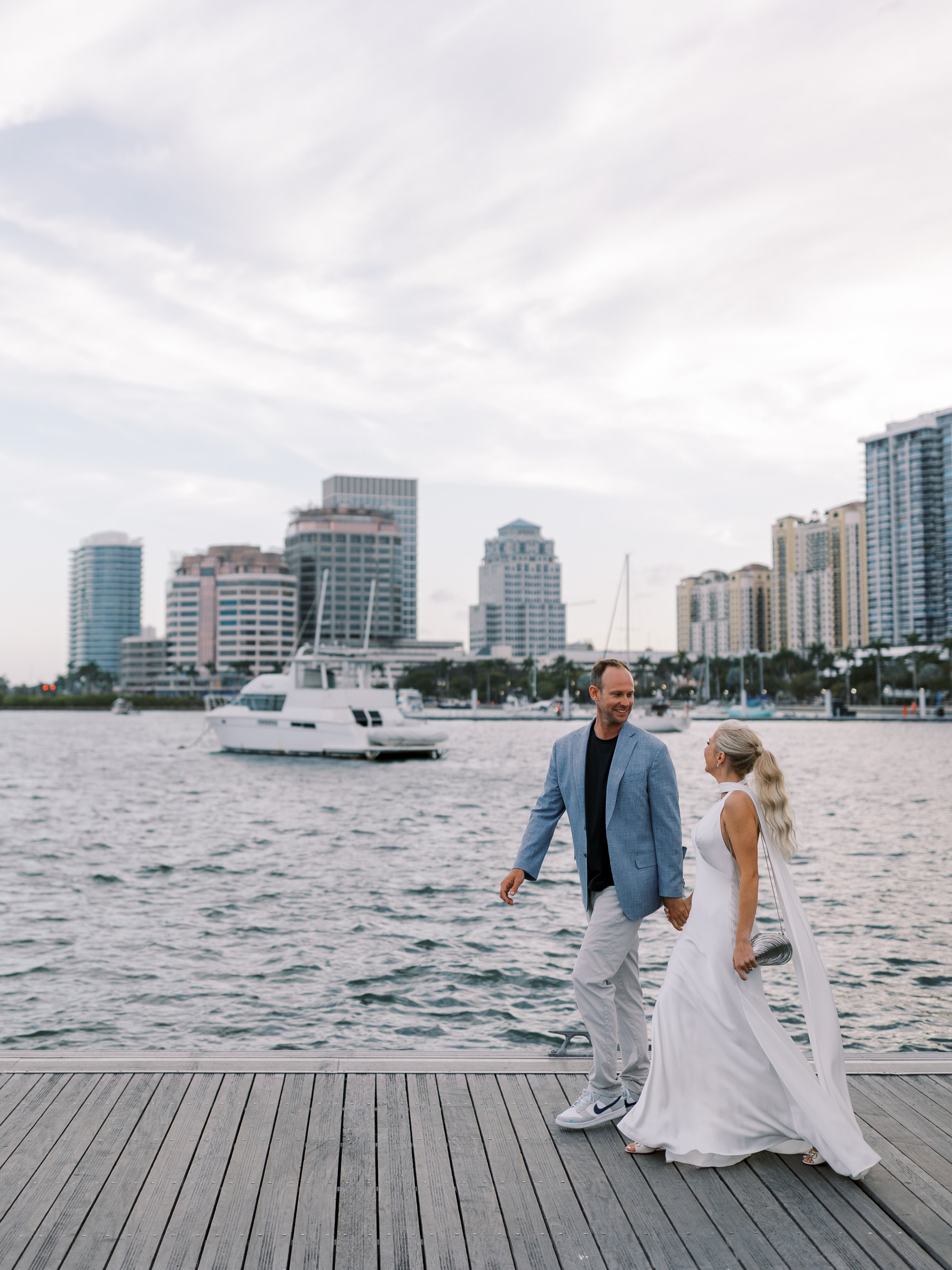 Ally Labry Creviston in not one, but two Maggie Louise gowns for her wedding weekend @colonypalmshotel For the rehearsal dinner, Ally wore a dreamy, coastal-inspired @jennyyoonyc gown, followed the next day by an exquisite French Alen&ccedil;on lace 