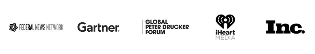 Logos of News Network, Gartner, Global Peter Drucker Forum, iHeartMedia
