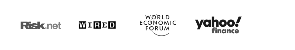 Logos of Risk.net, WTW, World Economic Forum, Yahoo Finance
