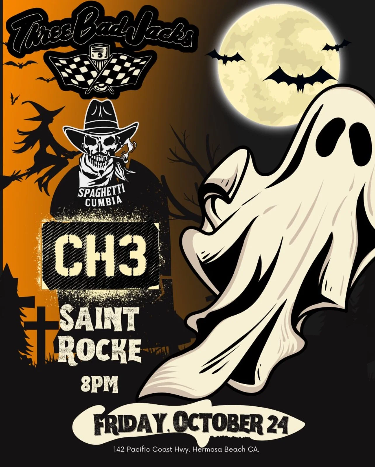 THREE BAD JACKS with CHANNEL 3, SPAGHETTI CUMBIA and ONE SQUARE MILE