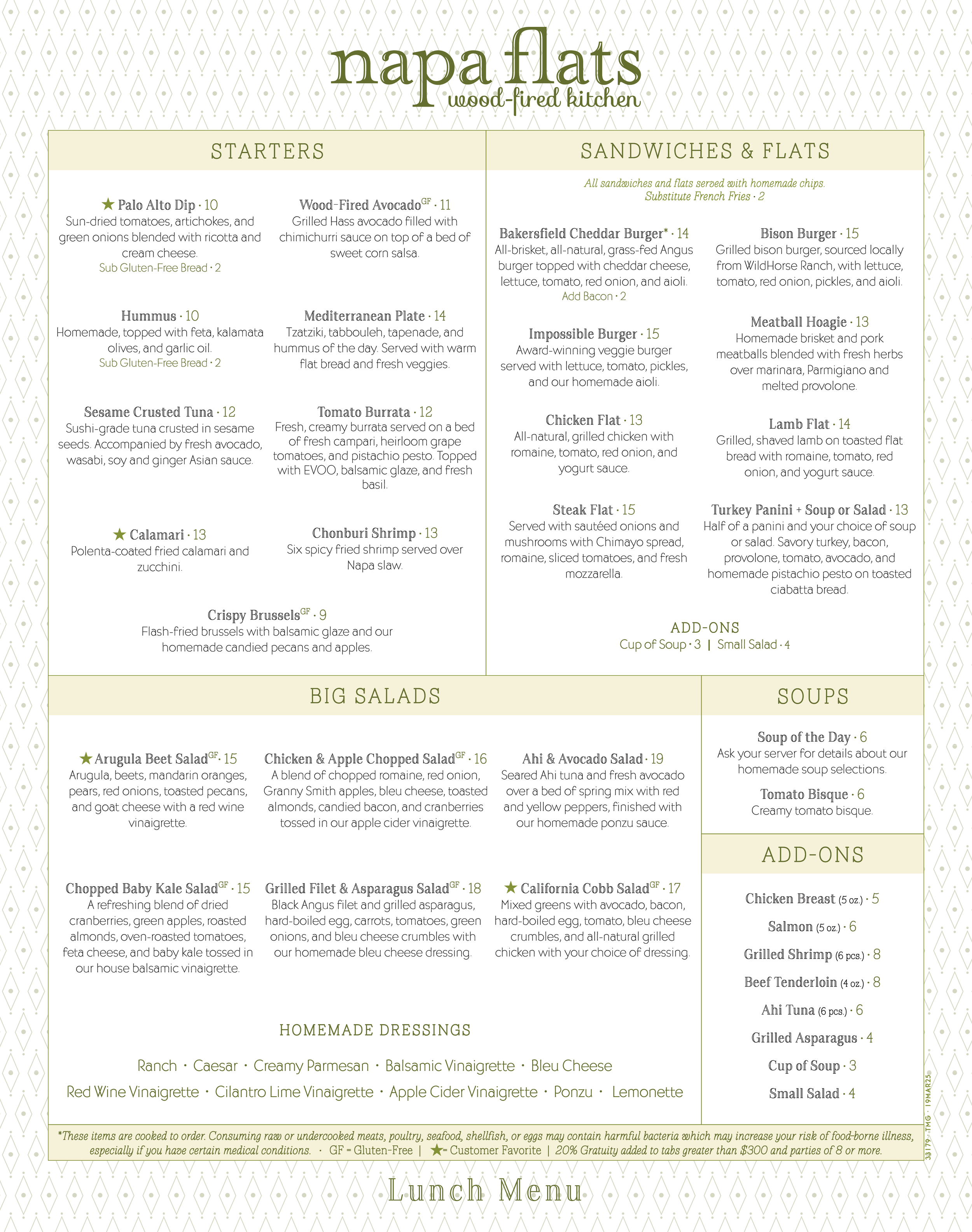 34316	Napa Flats 	Design: Lunch Menu Updates 16FEB26