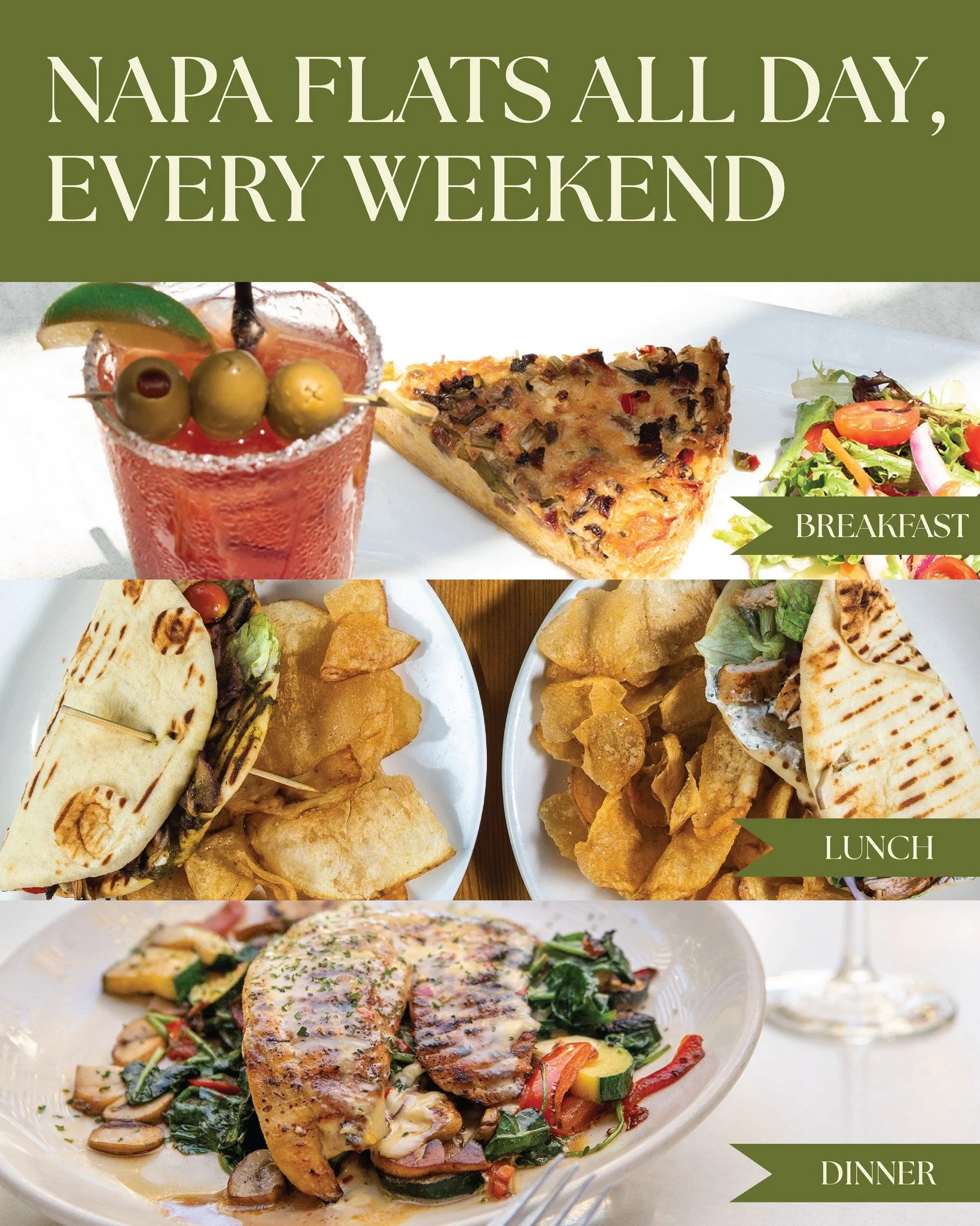 Napa Flats, serving great food all day every weekend

#napaflats #allday #eatlocaltulsa #weekendbrunch  #napaflatstulsa #everymeal #bestrestauranttulsa #funtimes #savor #918eats #johncrancer