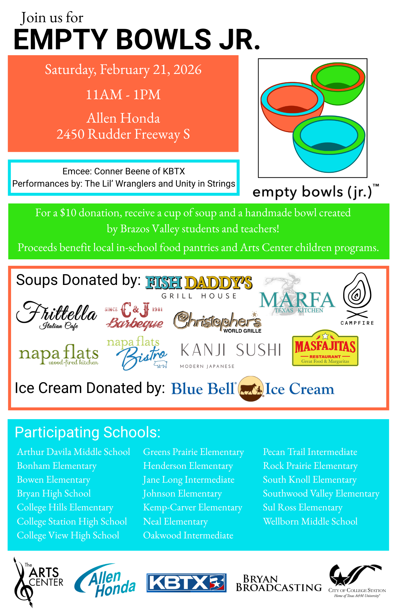Napa Flats Is A Proud Sponsor of The Art Council’s Empty Bowls Jr. Event