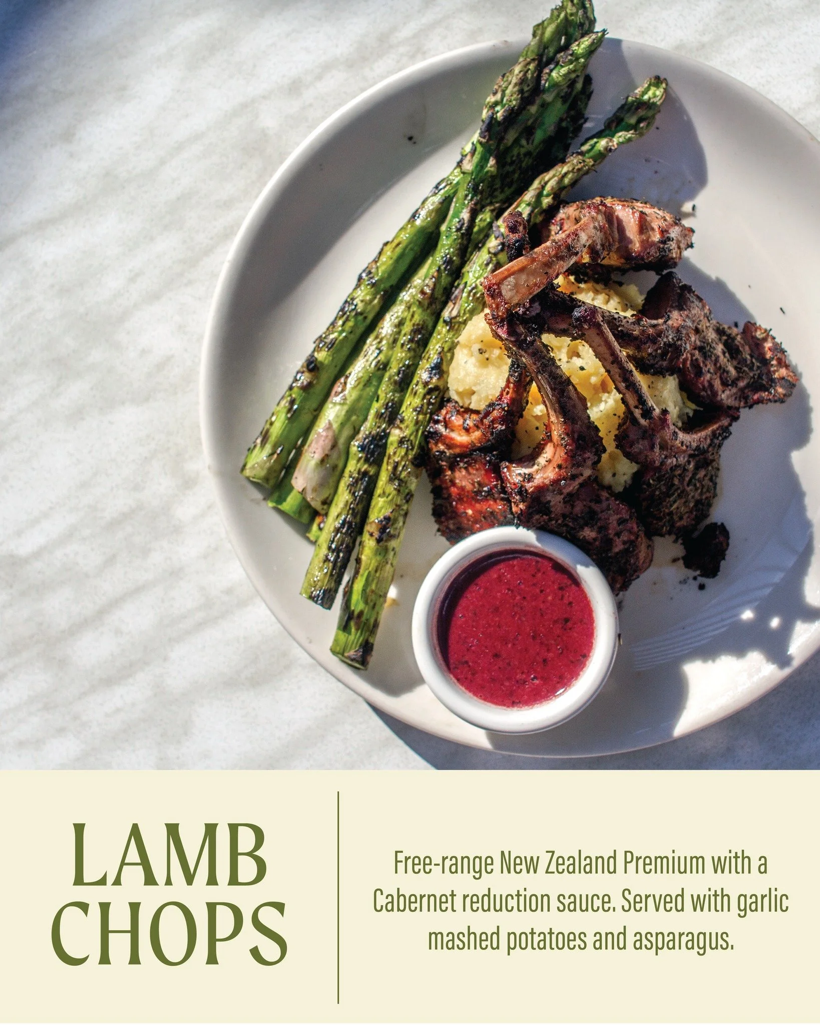 Enjoy premium and fresh flavors with Napa Flats lamb chops. The perfect entree for warmer weather and delicious flavors.

#napaflats #lambchop #eatlocaltulsa #goodmood #napaflatstulsa #favorites #bestrestauranttulsa #funtimes #savor #918eats #johncra