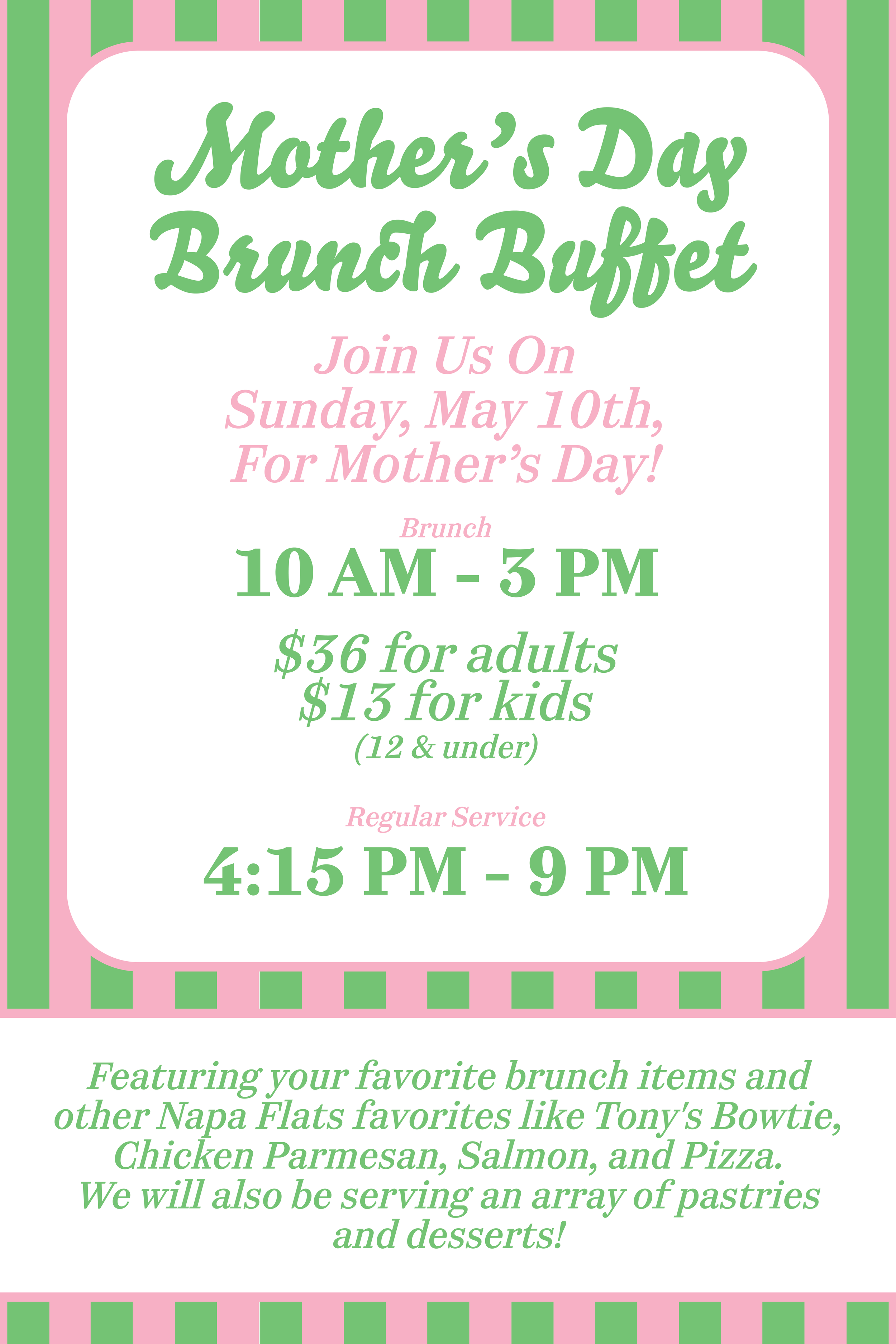 Napa Flats Tulsa Announces The Return Of Their Popular Mother’s Day Brunch