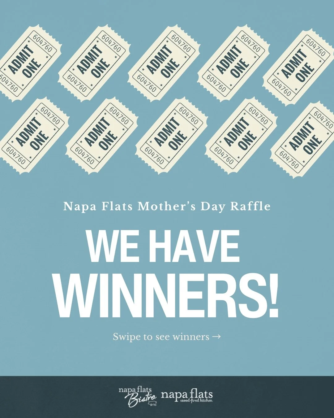 The winners from our Mother&rsquo;s Day Raffle this past weekend!

A special thank you to all who entered. 💫

#TeamNapa #NapaFlatsWoodFiredKitchen  #NapaFlatsBistro #Mother&rsquo;sDayRaffle #CollegeStationRestaurants