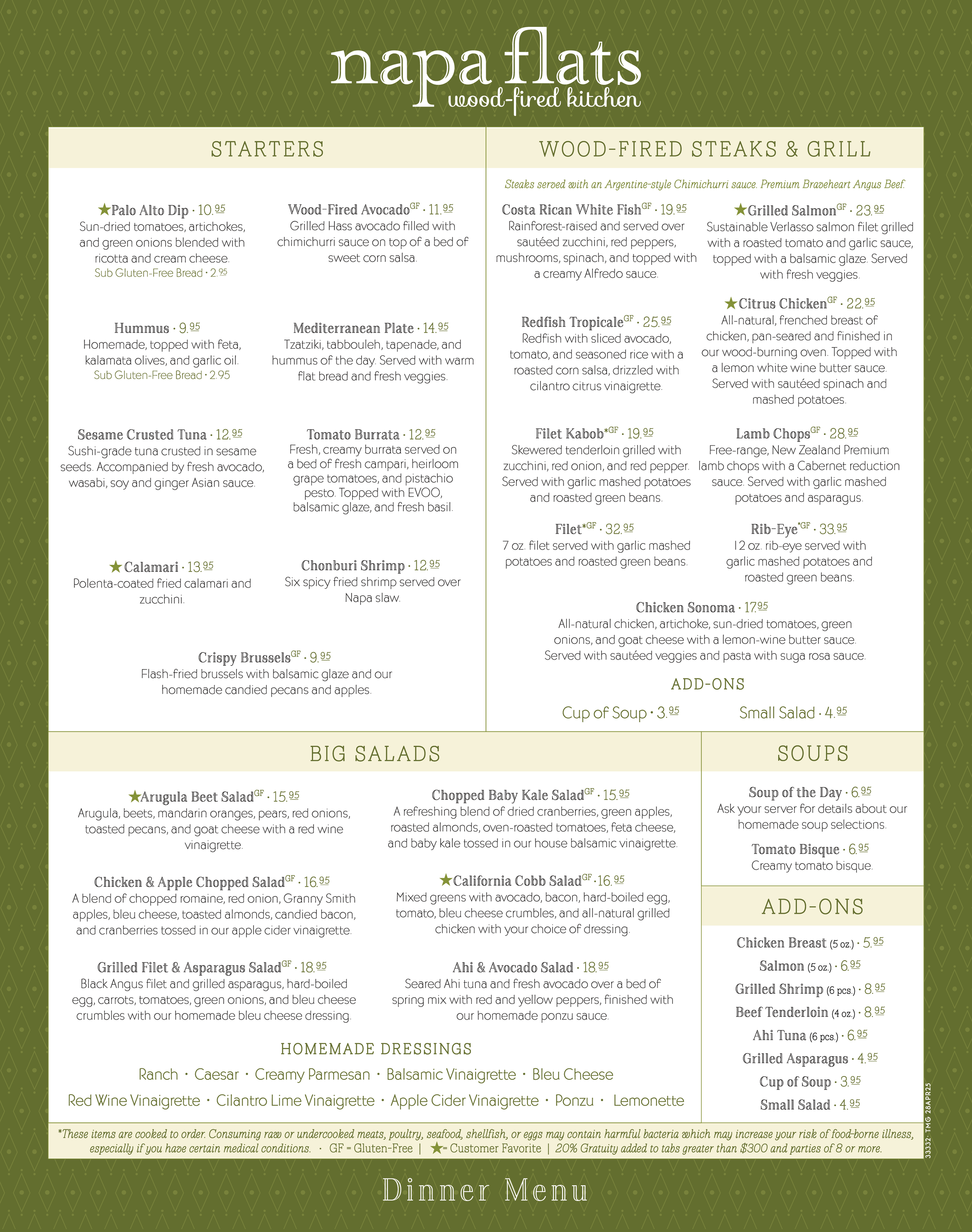 34317	Napa Flats 	Design: Dinner Menu Updates 16FEB26