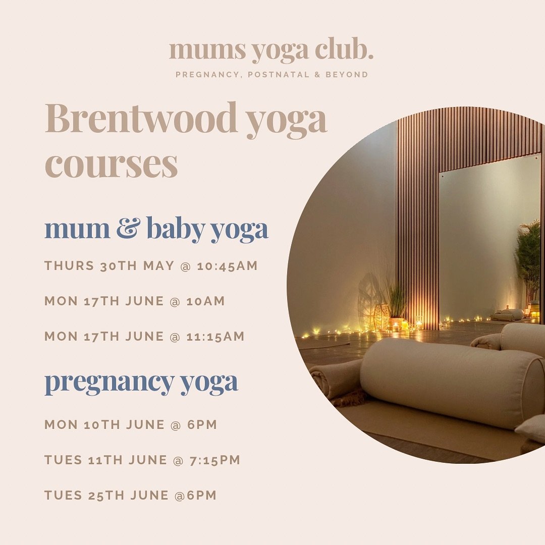 Our next Pregnancy and Mum &amp; Baby Yoga Courses launch over the next couple of weeks so book your space to join us for:

Pregnancy Yoga 

💫 6 weeks of yoga to build calm and strength in pregnancy 
💫 Relaxation and Breathwork to support you in pr