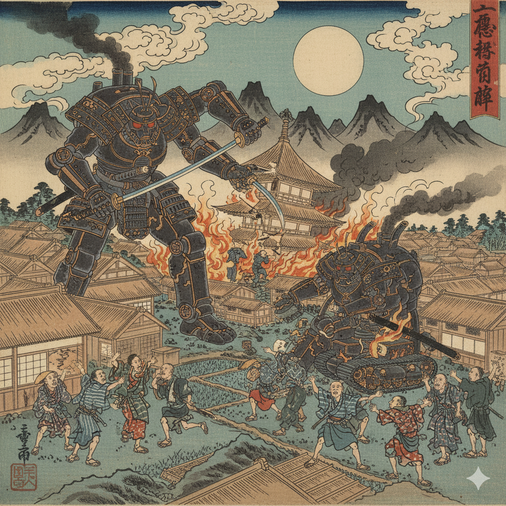 Recently discovered 17th-century Japanese handscroll depicting the Mecha Uprising of 1641.