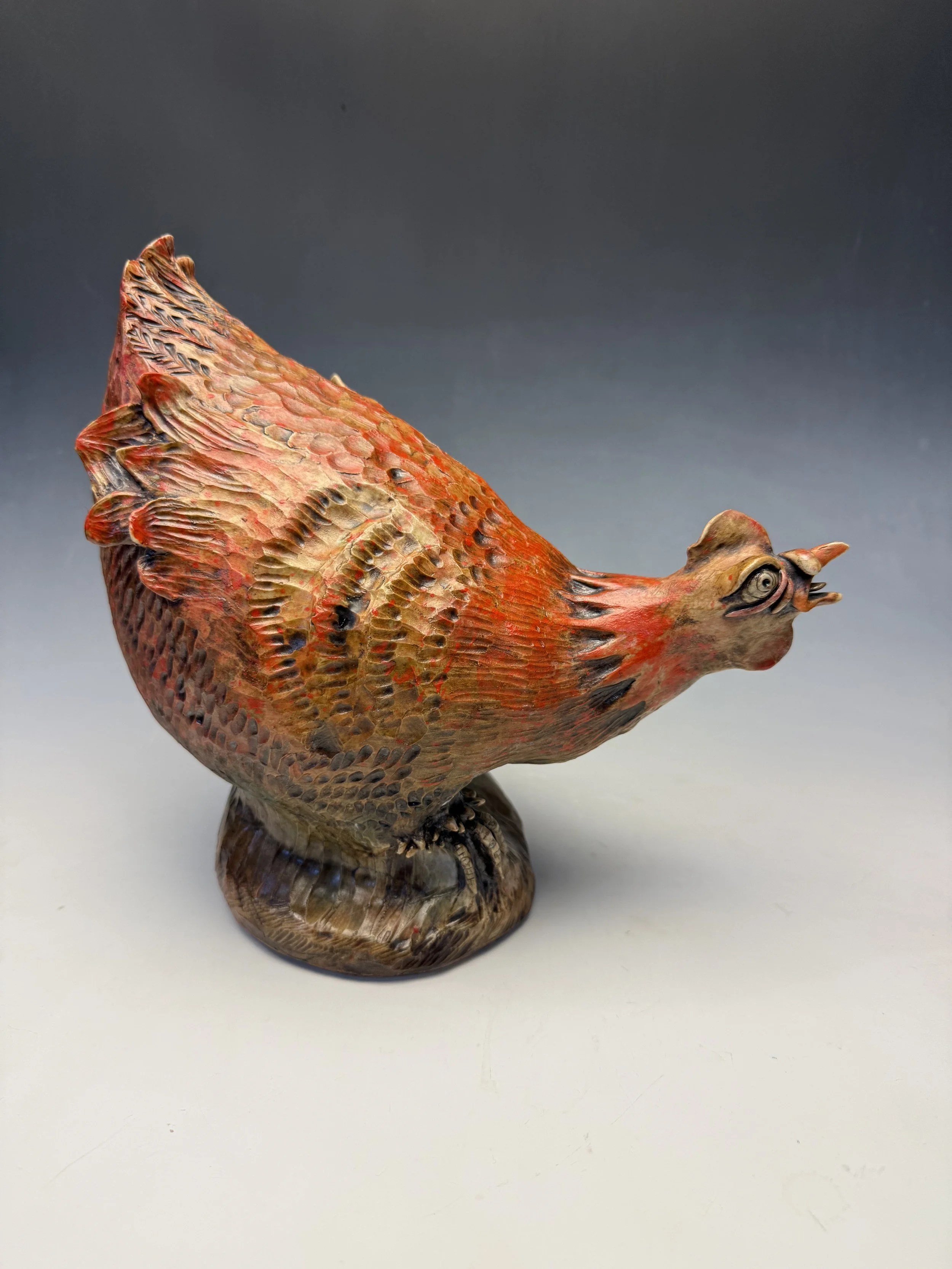 Hell's Chicken, 9inX9inX6in, 2025, $750.jpeg