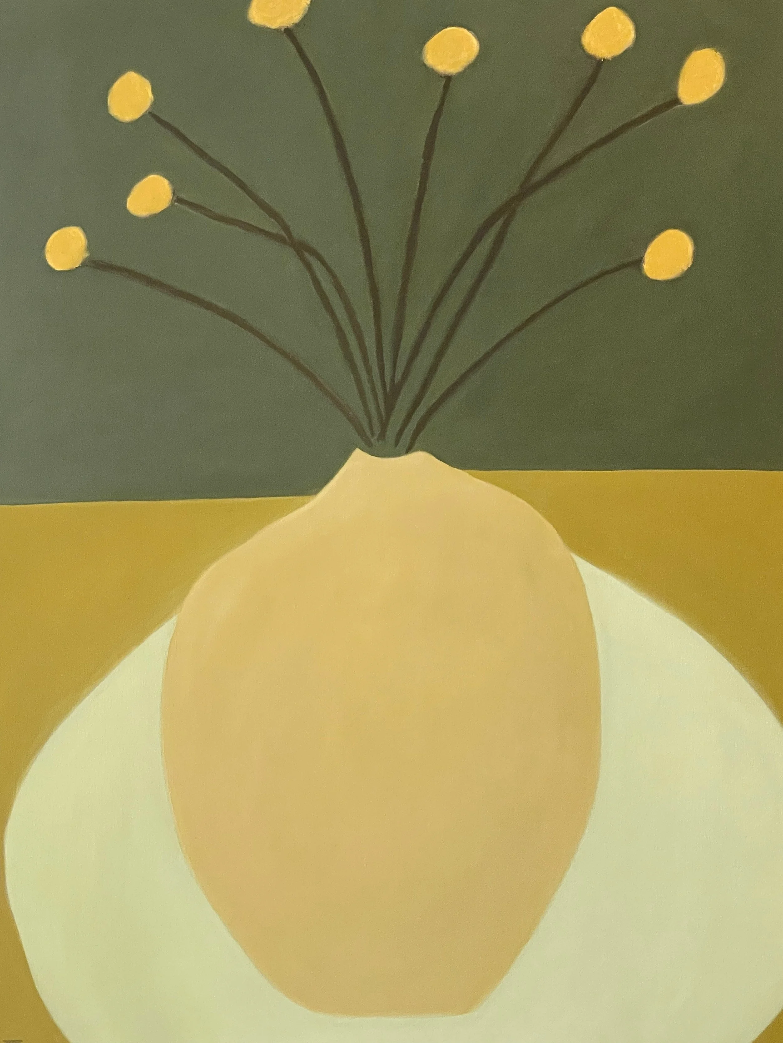 Still Life with Billy Buttons | Oil on Canvas 