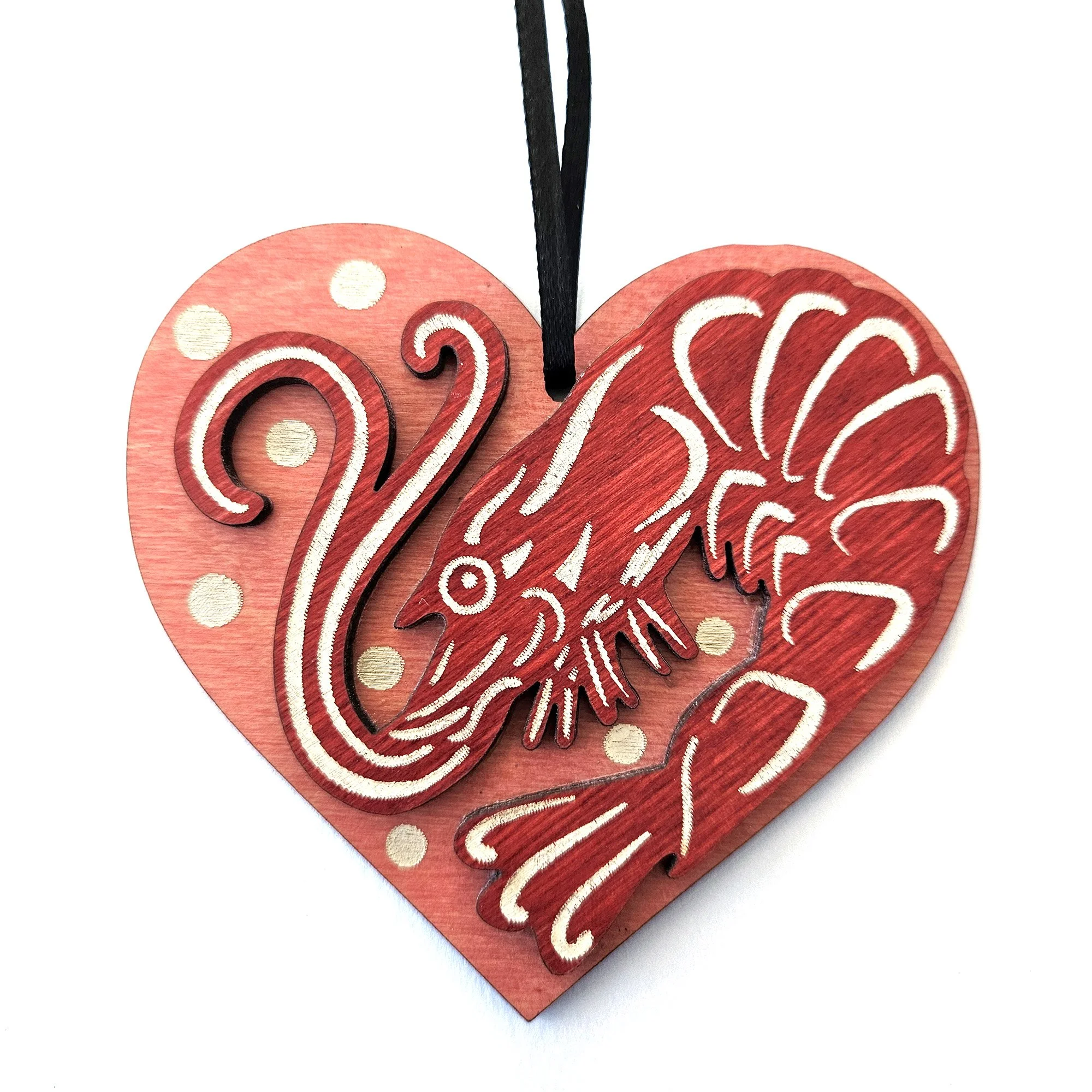 Shrimp Valentine's Ornament