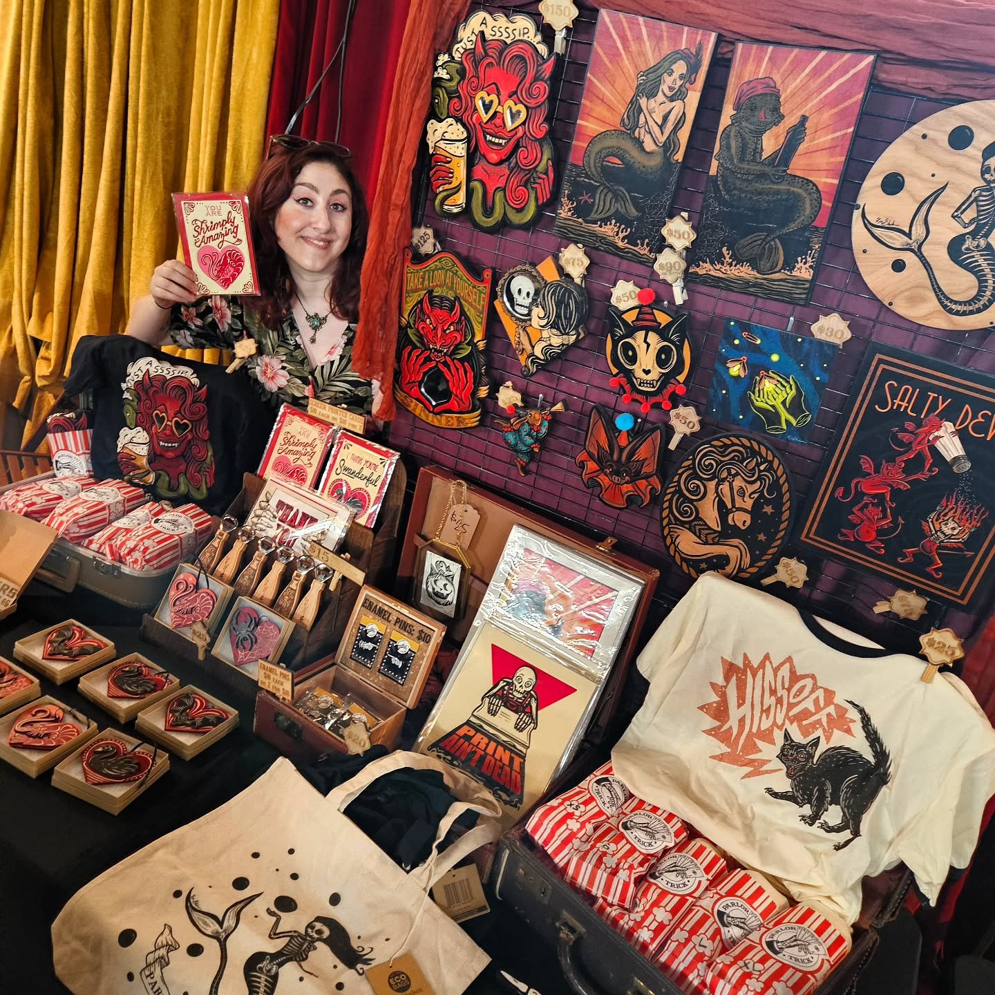 All set up at @coneyislandpopupmarket at @coney.island.usa 's Arts Annnex 🧜🏽&zwj;♀️ We will be here from 1-5pm for all of your mermaid needs