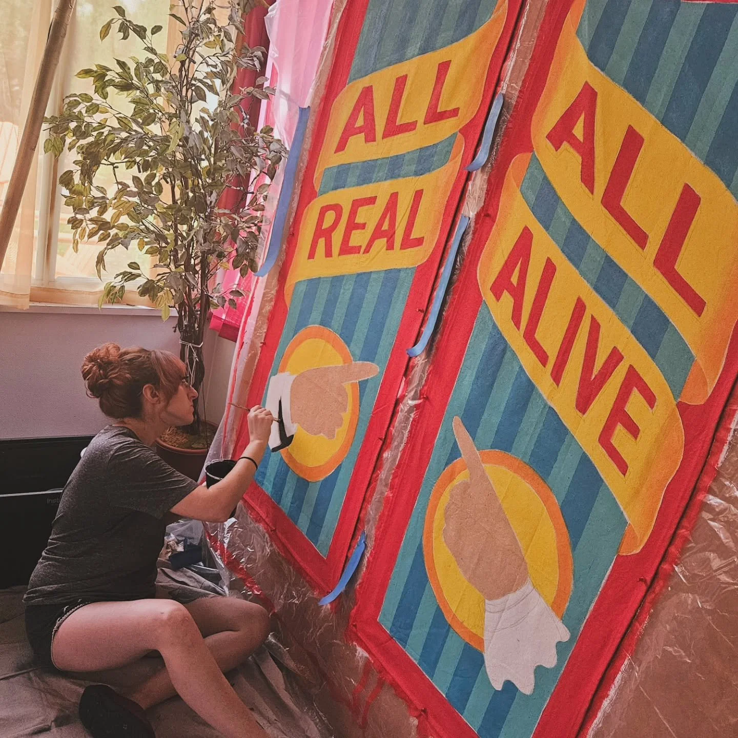 ALL REAL &amp; ALL ALIVE 🔥 Getting to paint banners for @coney.island.usa is always a blast.  You can find these banners at the sideshow stage at @nycomiccon this weekend! Anybody going?