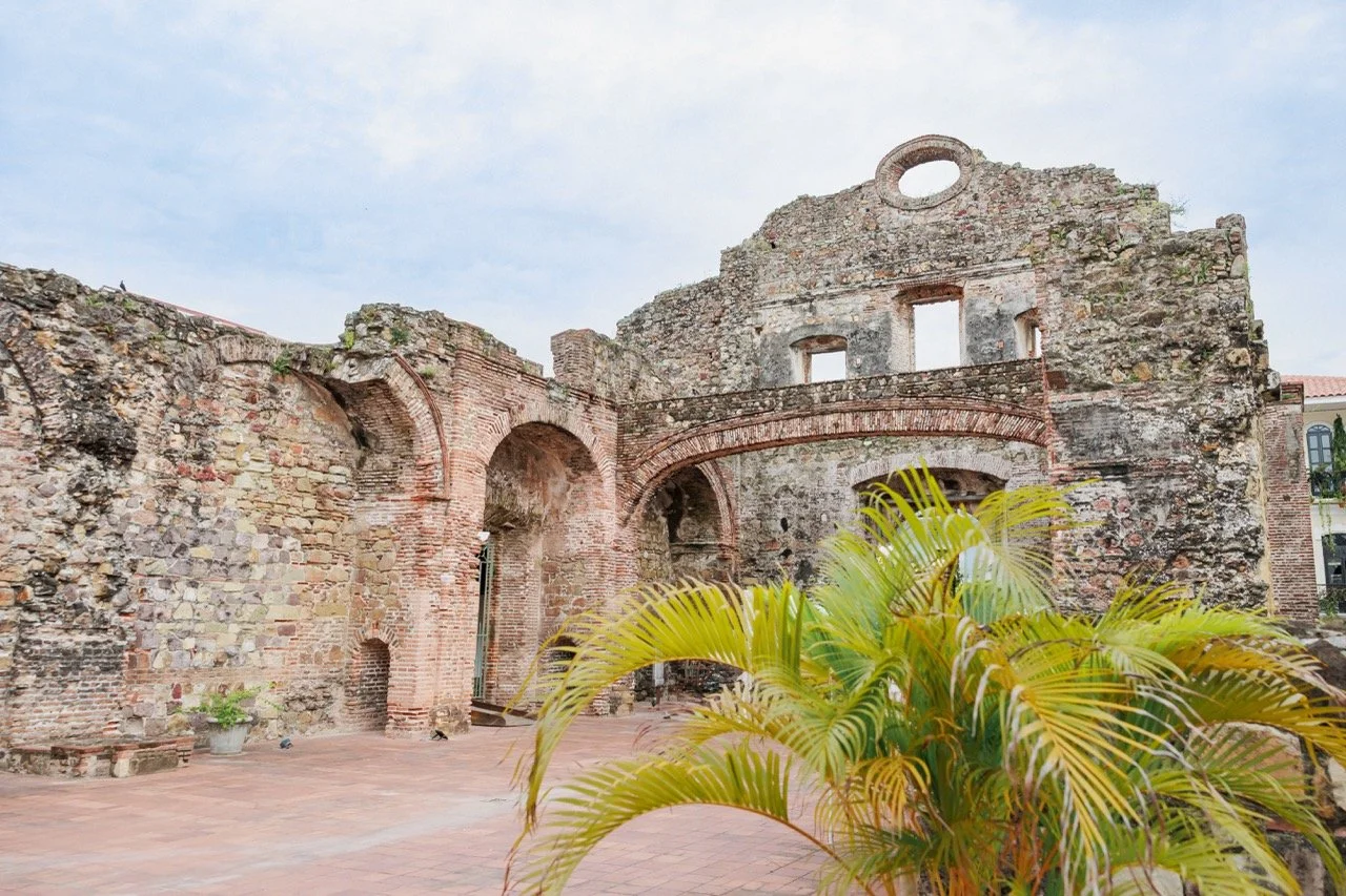 estination wedding at historic Arco Chato in Casco Viejo, Panama