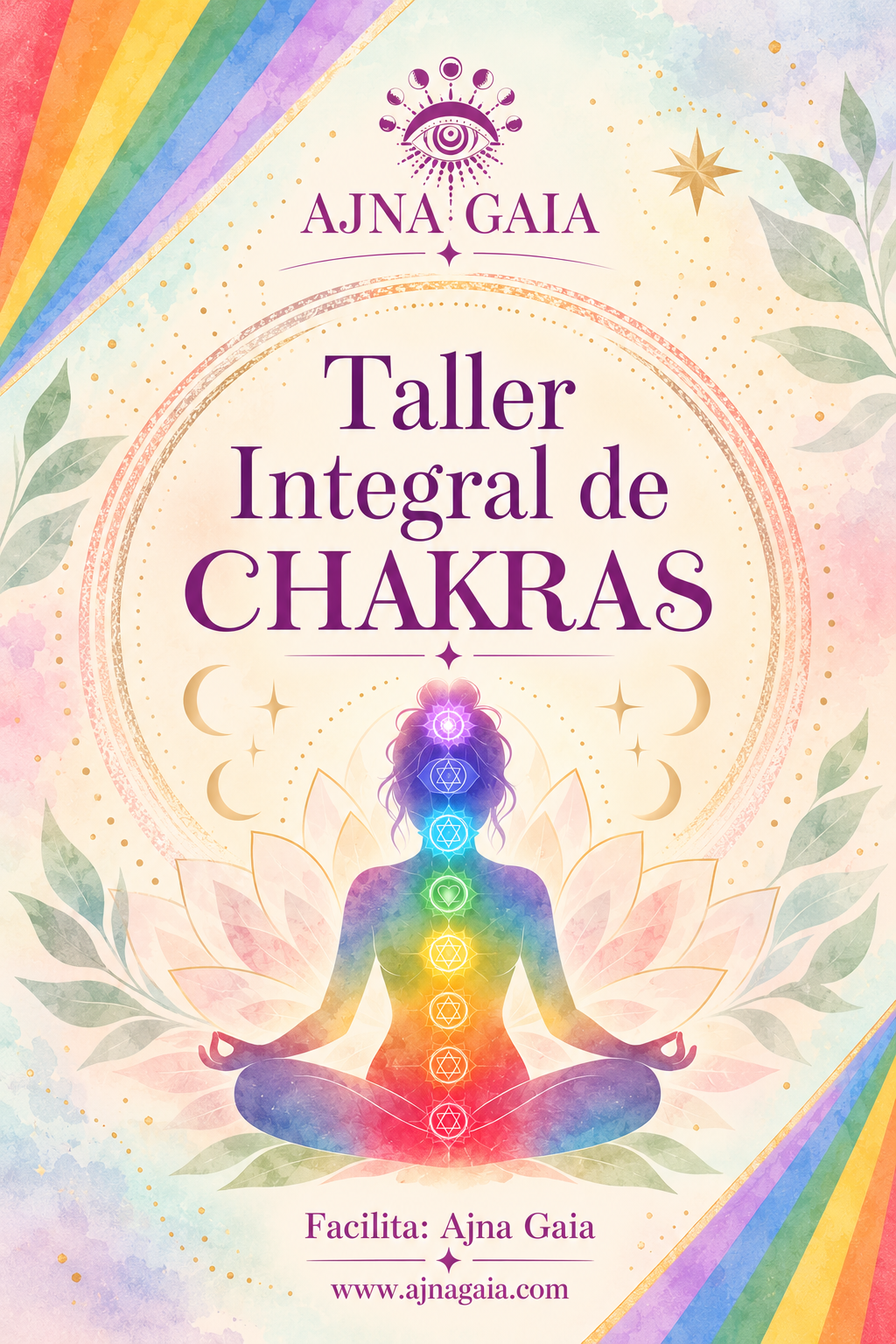 Taller Integral de Chakras de Ajna Gaia – curso online para aprender sobre los 7 chakras, energía, aura, cuerpo energético, meditación y equilibrio de los chakras.