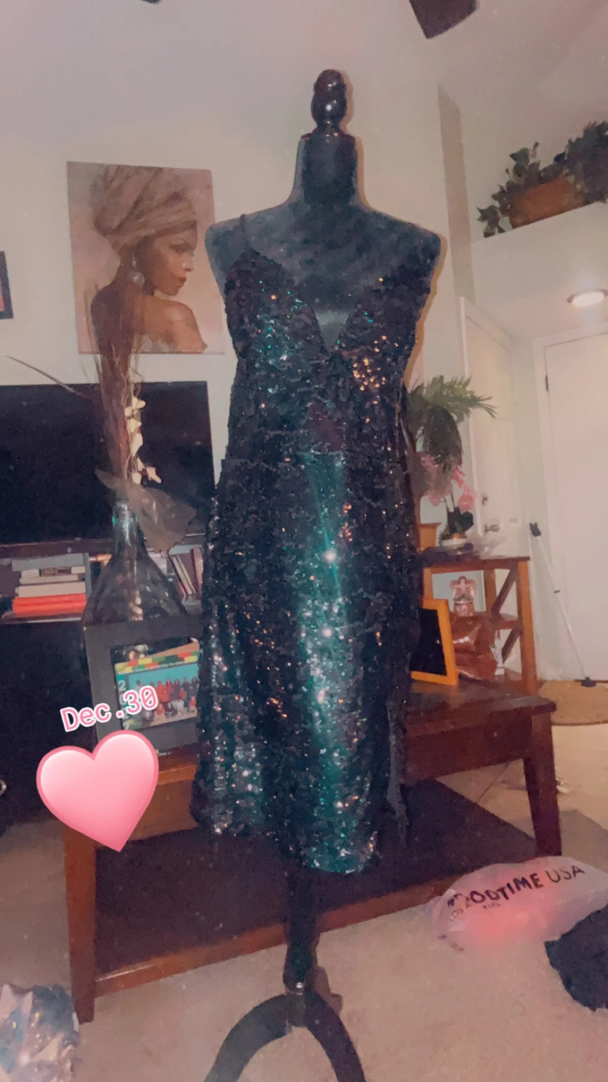 Shiny Black Mini Dress