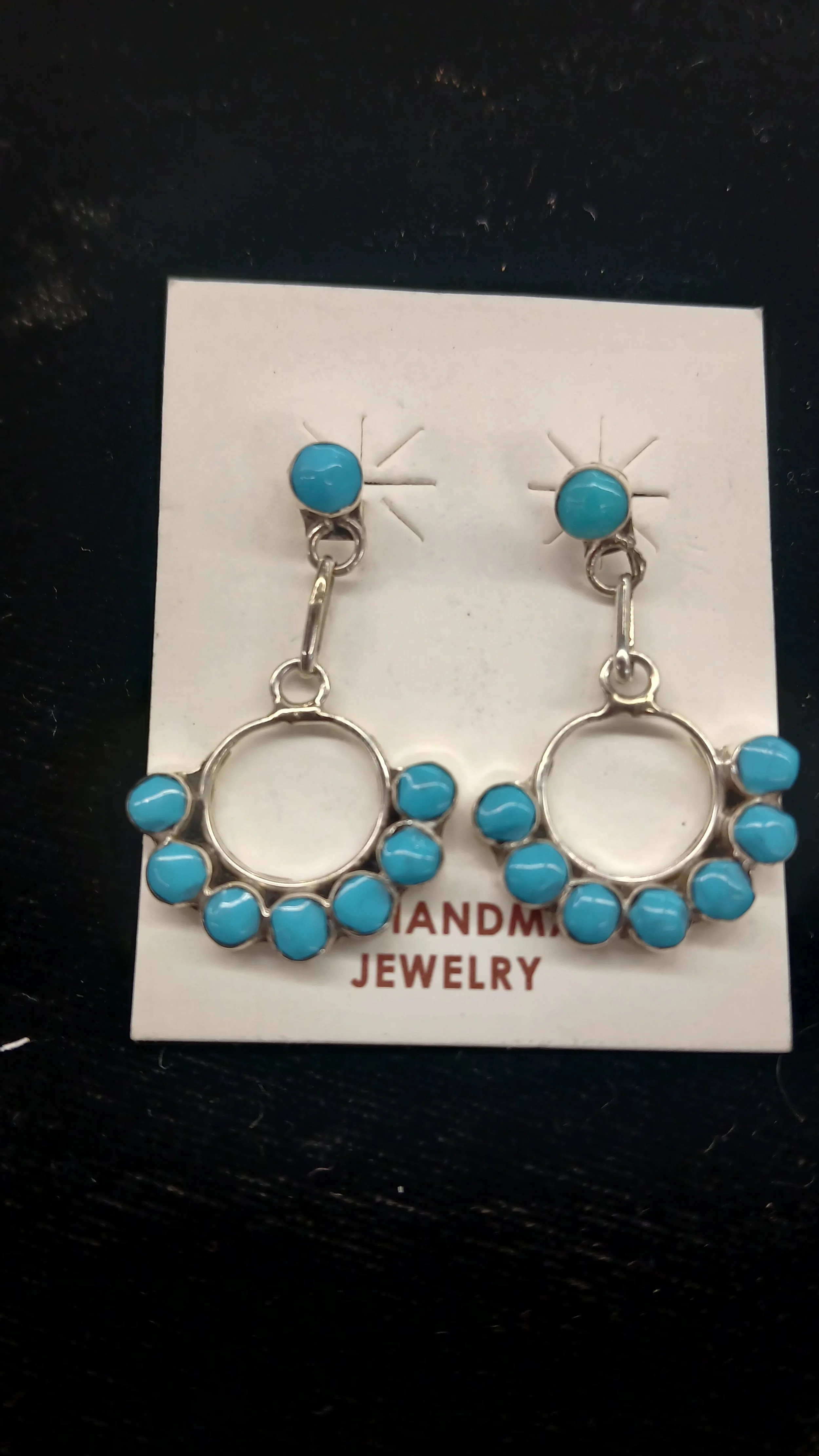 Santos Domingo Dangle Hoop earring Turquoise and silver