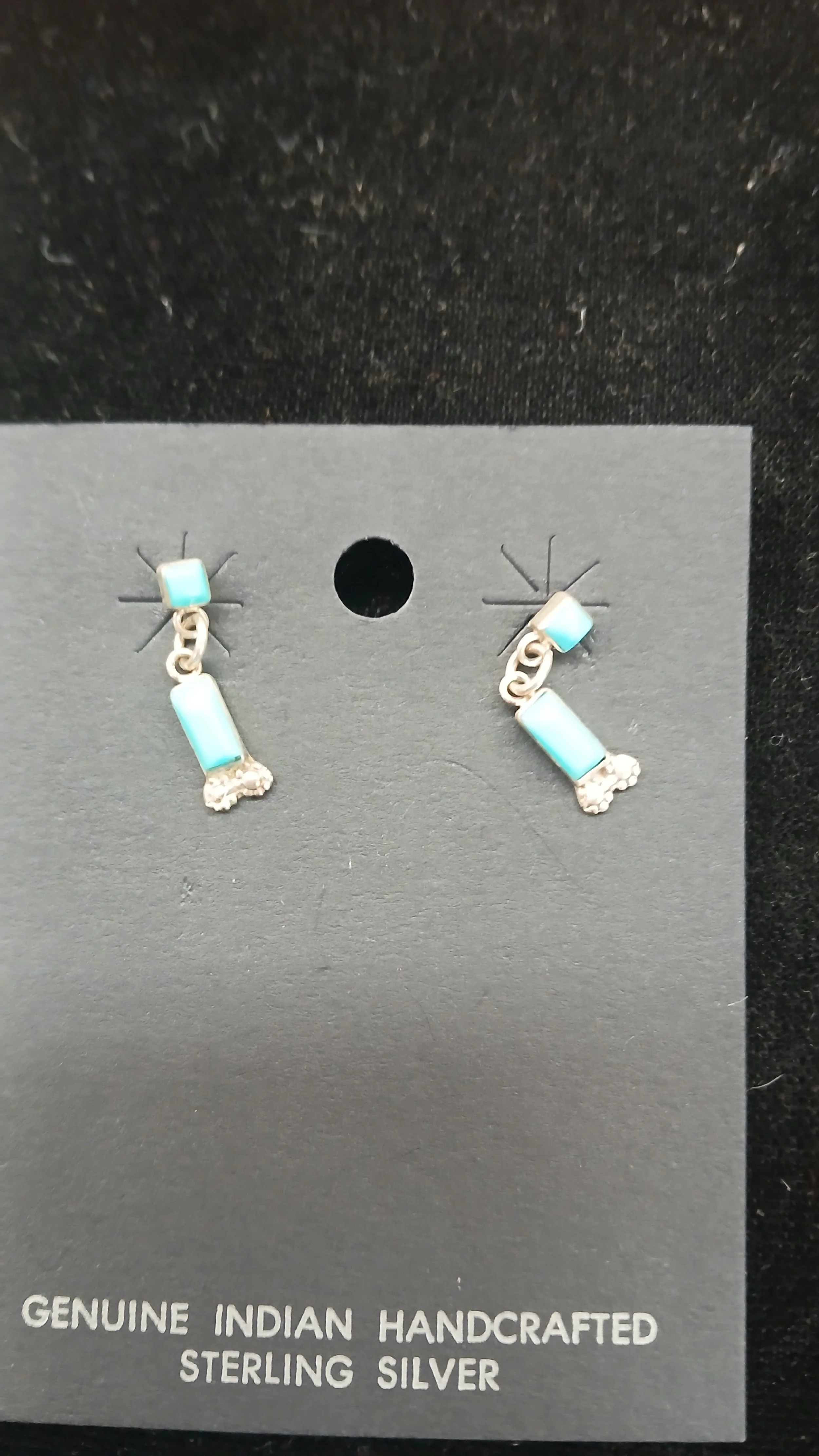 Dangle turquoise earring turquoise and silver