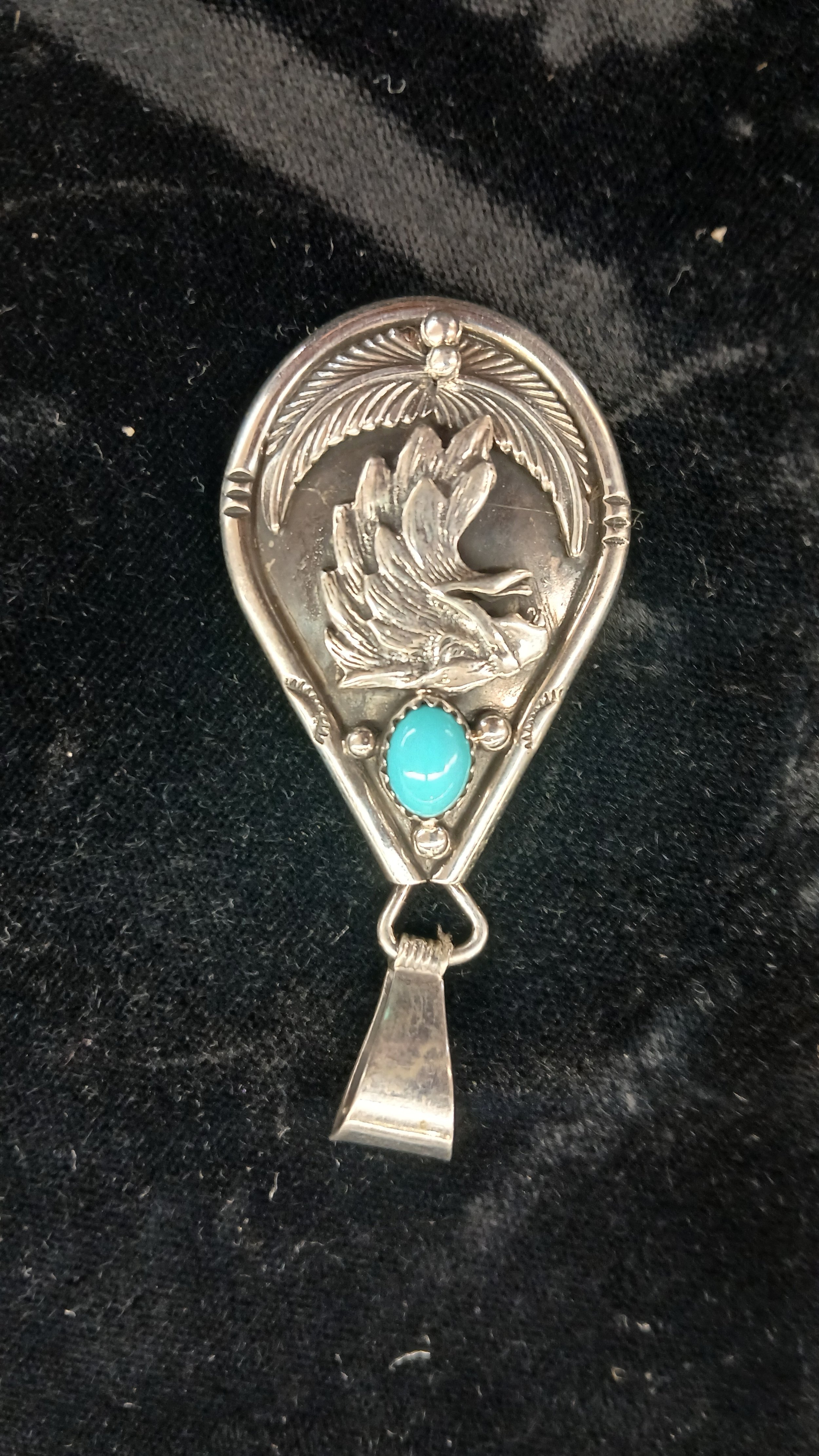 Pendant Eagle and Turquoise