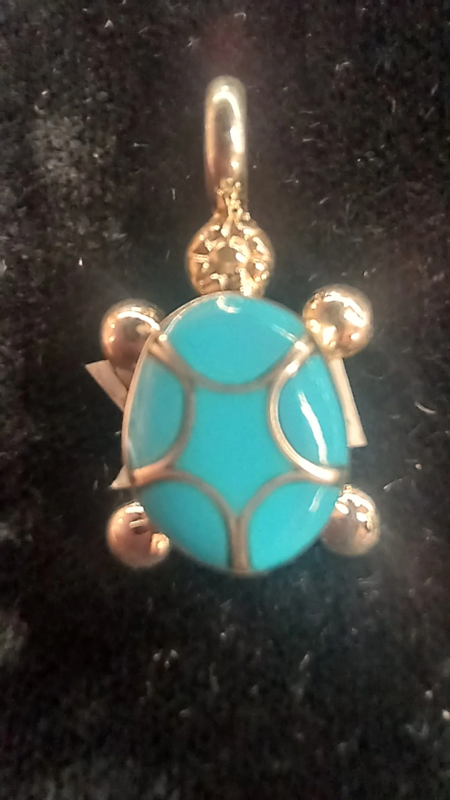 Pendant Turquoise Turtle inlay with in Silver