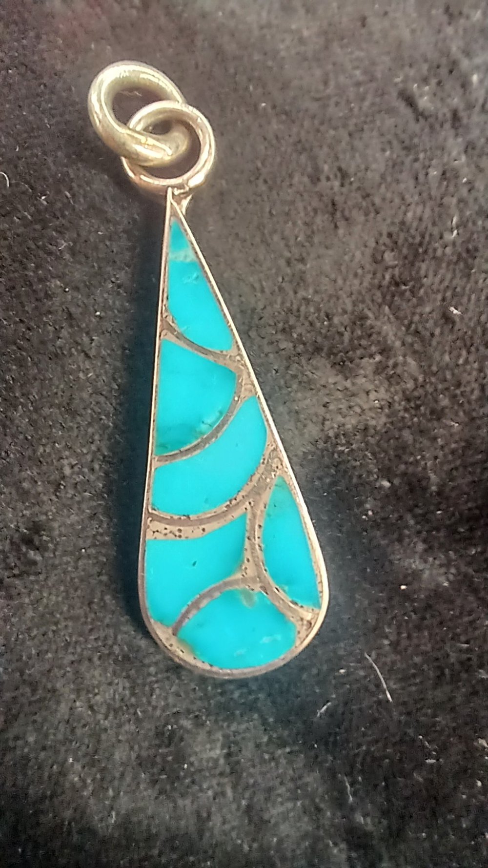 Pendant Turquoise Inlay with Silver