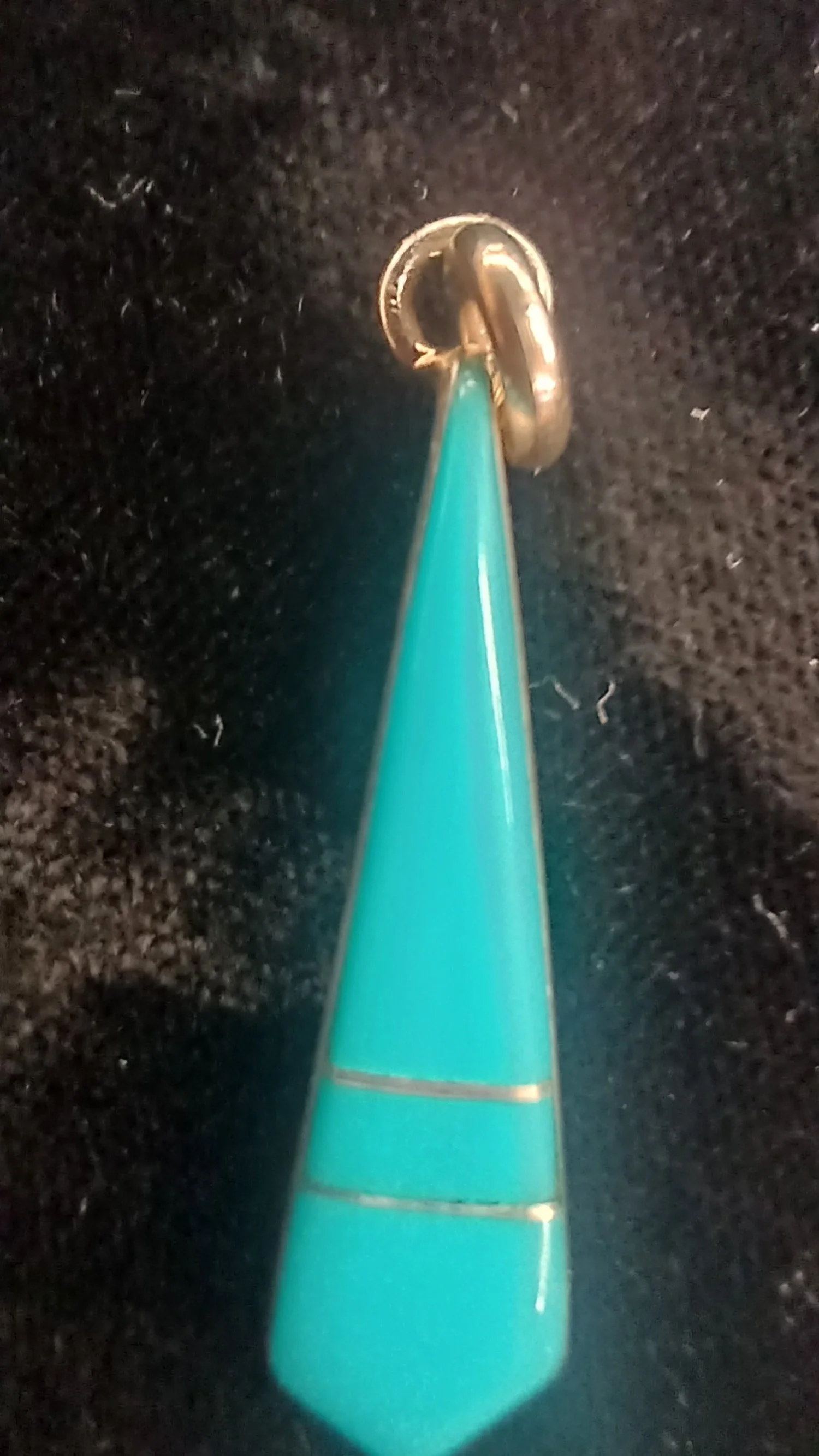 Pendant Turquoise and silver Inlay