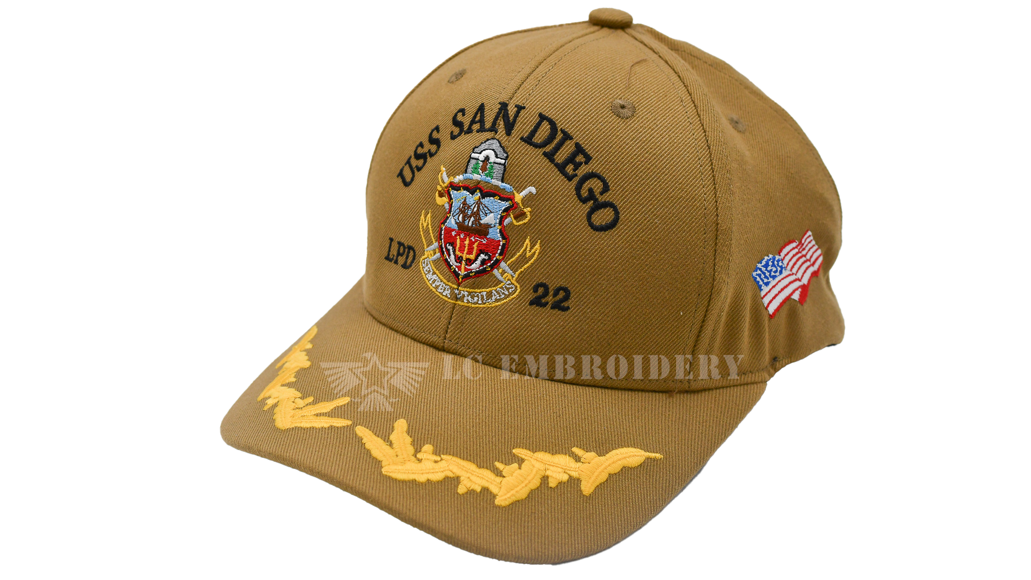 トップス SD 22nd Anniversary US Cotton Baseball USS SAN DIEGO LPD 22 — LC EMBROIDERY & CLEANERS