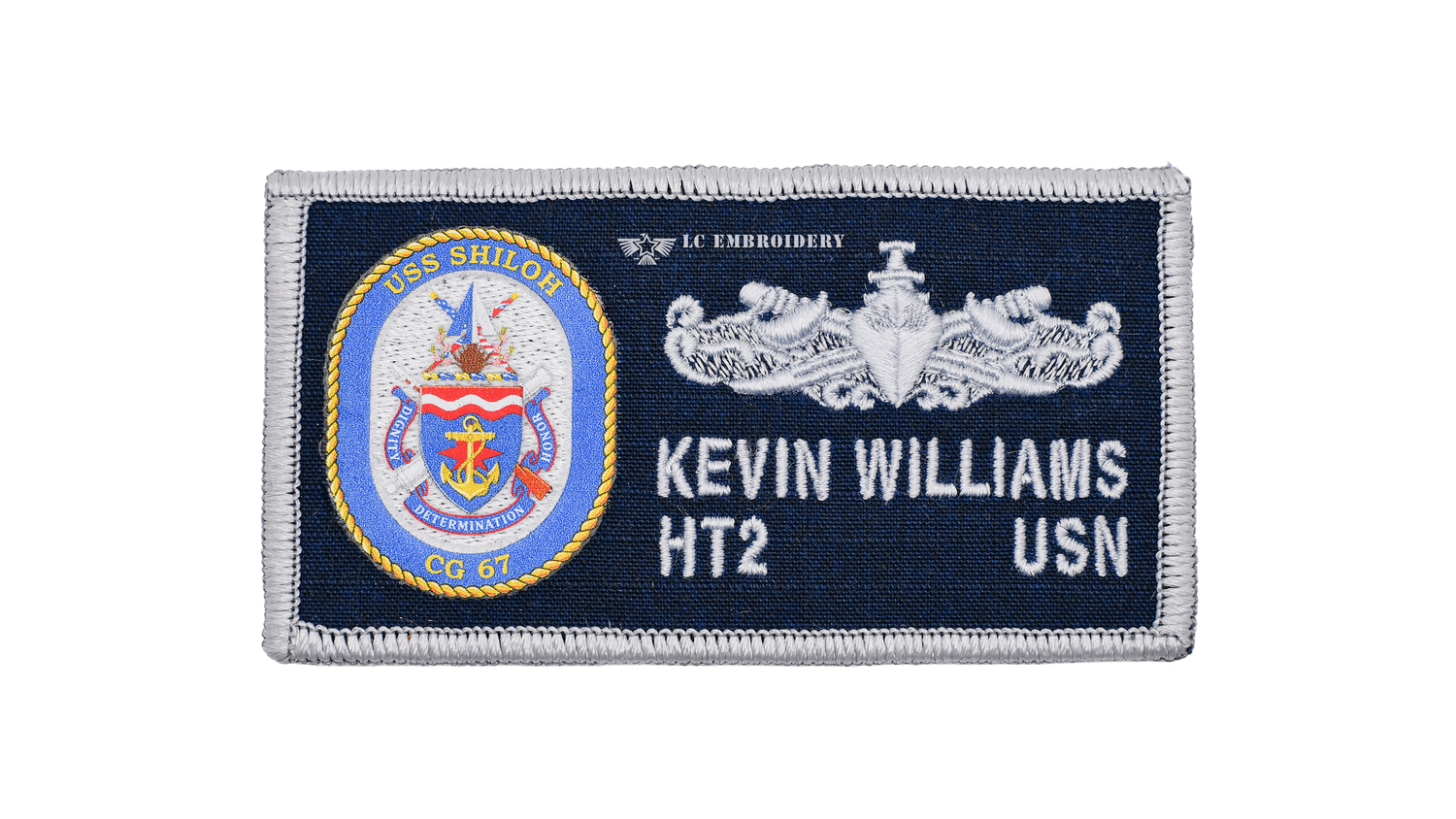 【★非常レア★米軍放出品】USS CG67 SHILOH船マーク付きブランケット 24.- USS SHILOH CG 67 - 2POC E6 AND BELOW — LC EMBROIDERY & CLEANERS