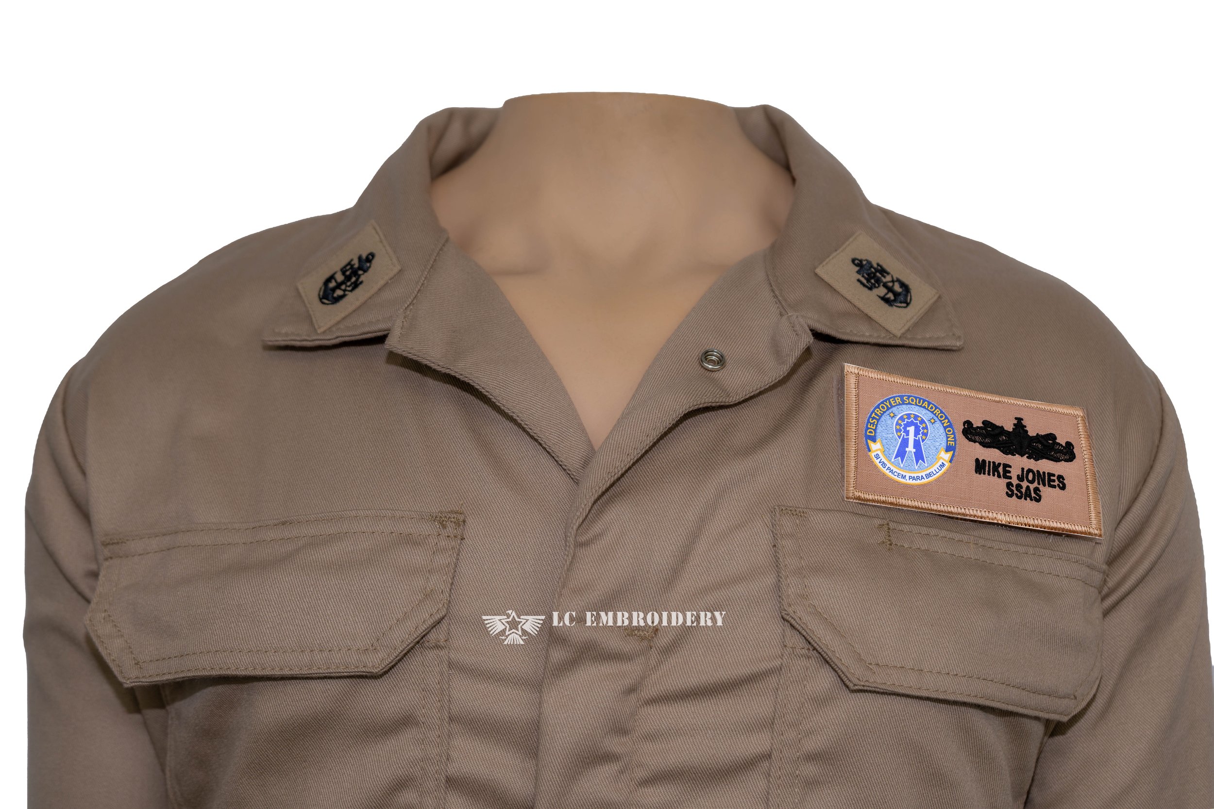 MEDIUM Khaki Bulwark Coverall, Collar Device and 2 × 4 (Soft) Velcro