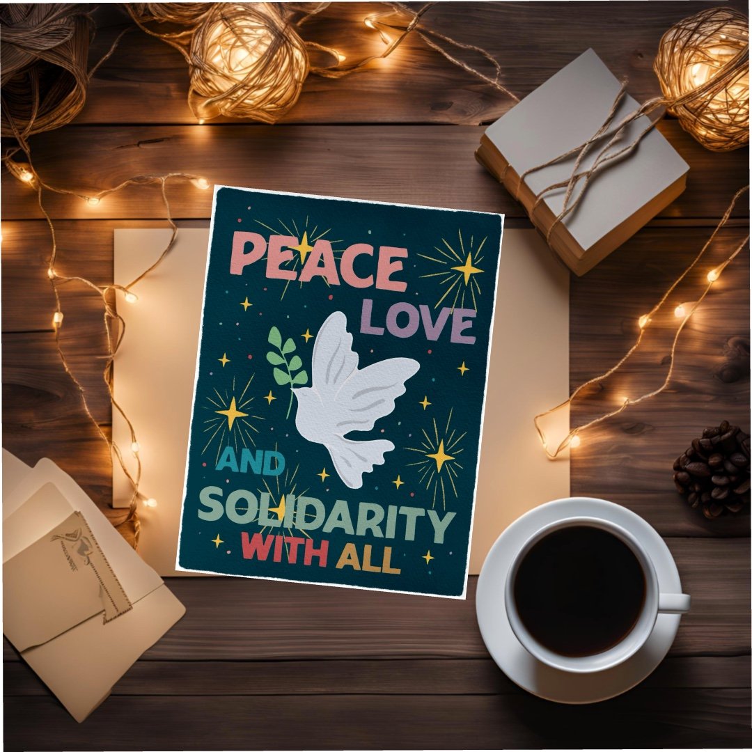 Peace Love and Solidarity Holiday Card