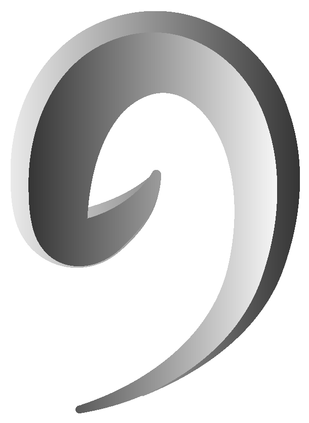 Bass clef symbol in grayscale