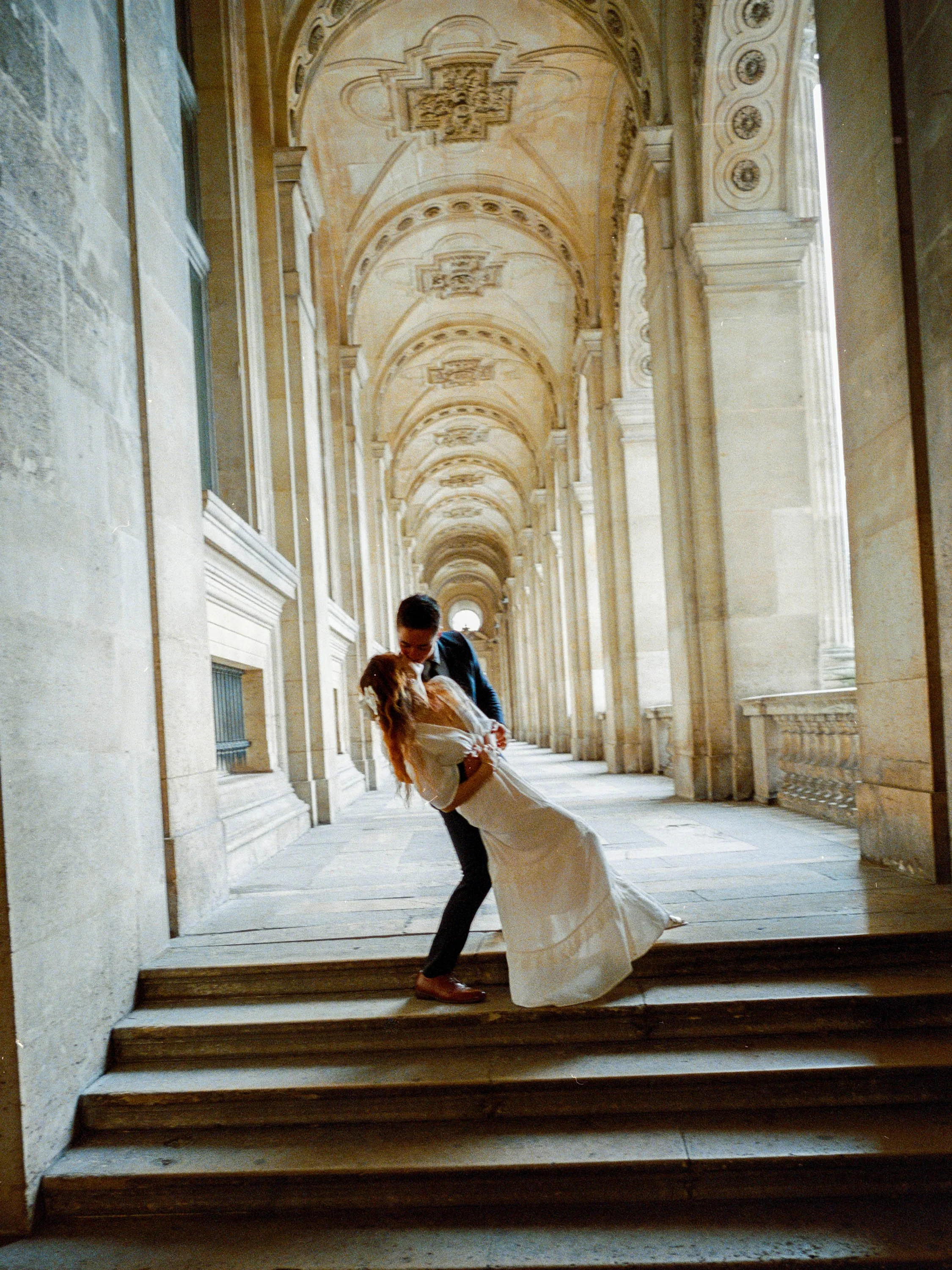 Passionate Engagement Photoshoot at the Louvre, Paris