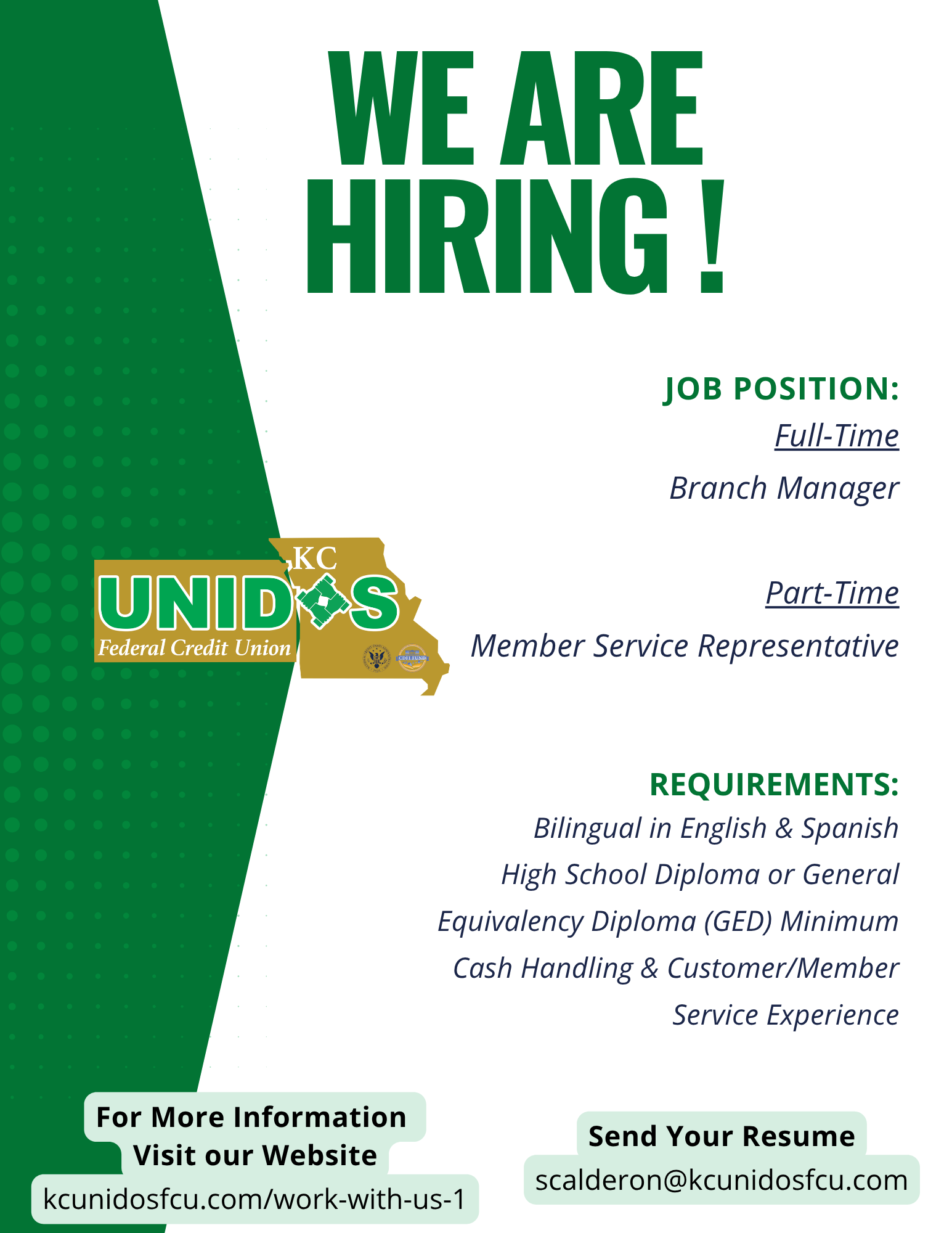 WE’RE HIRING!