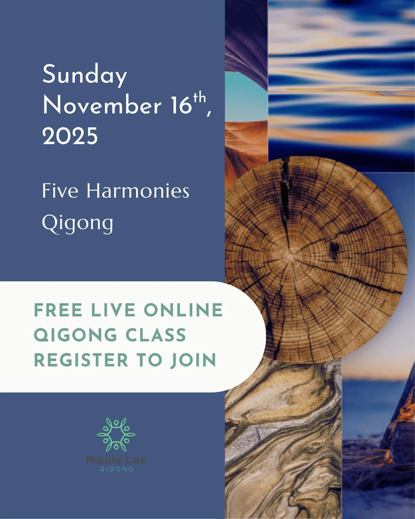 ✨ Free Live Qigong Class 

Join me this Sunday, November 16th at 7:00pm AEDT for an enlivening and soothing Five Harmonies Qigong practice - perfect for restoring balance and nurturing your energy. 

Can&rsquo;t make it live? No worries - a recording