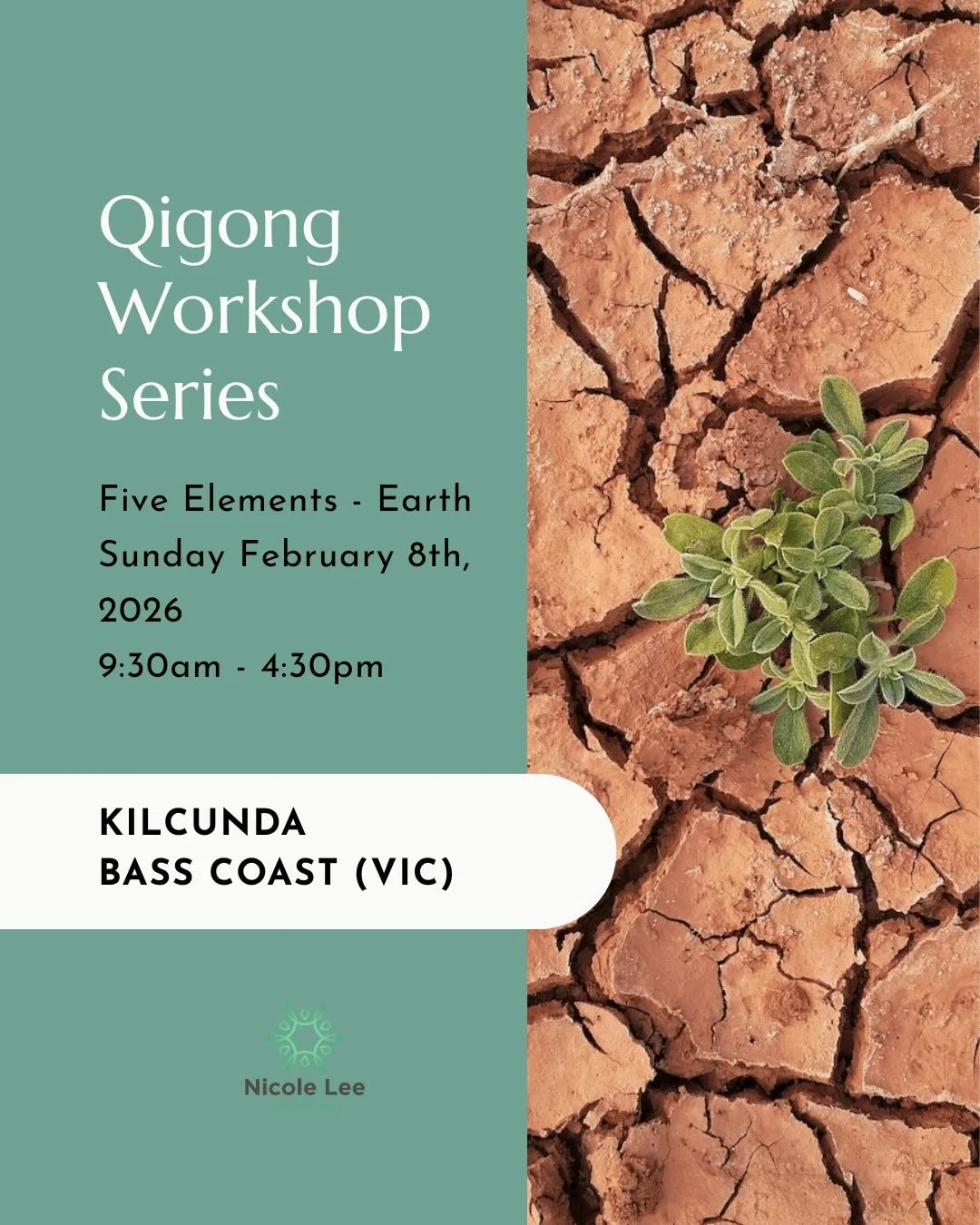 Five Element Qigong &mdash; In Person | Kilcunda

I&rsquo;m offering a year-long in-person workshop series exploring the Five Elements through movement, breath, stillness, and seasonal practice.

Five one-day workshops.
Five seasons.
Five elemental q